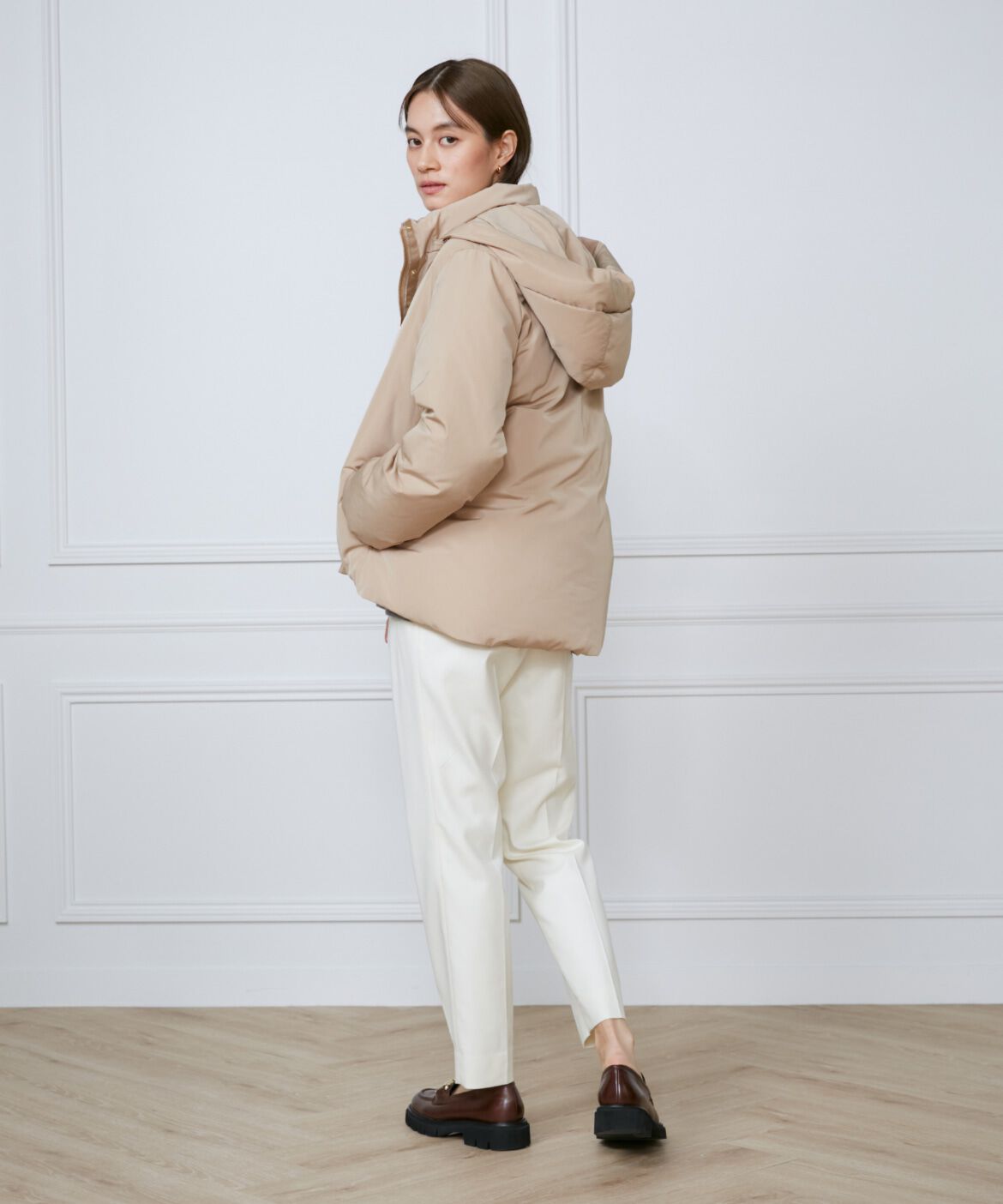 INED「《大きいサイズ》ショートダウン2WAYコート《Re:DOWN》」|ダウン|