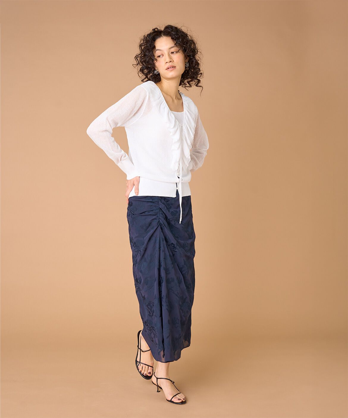 la veille by SUPERIOR CLOSET「シフォン刺繍スカート　」|スカート|