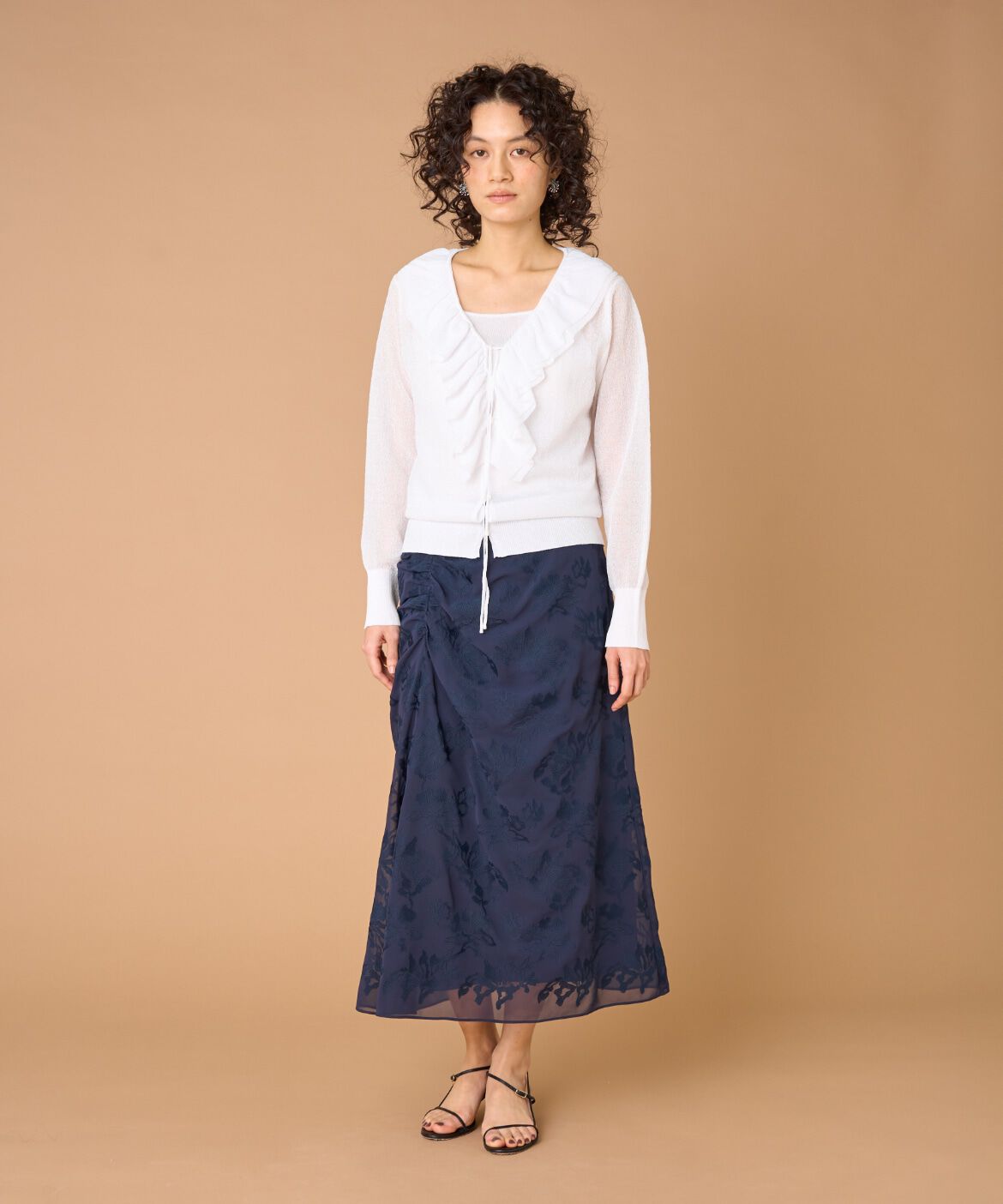 la veille by SUPERIOR CLOSET「シフォン刺繍スカート　」|スカート|