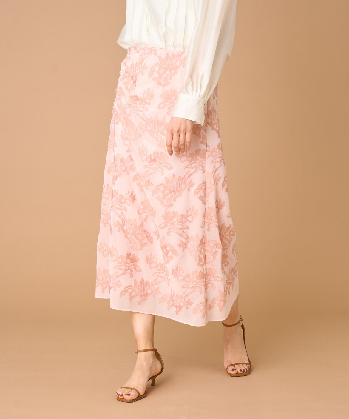 la veille by SUPERIOR CLOSET「シフォン刺繍スカート　」|スカート|