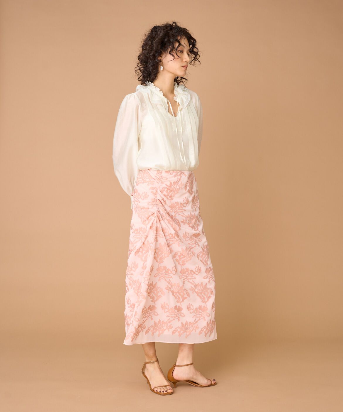 la veille by SUPERIOR CLOSET「シフォン刺繍スカート　」|スカート|