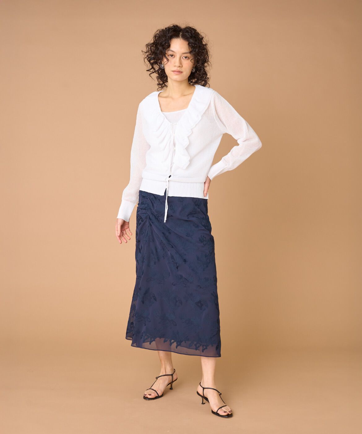la veille by SUPERIOR CLOSET「シフォン刺繍スカート　」|スカート|