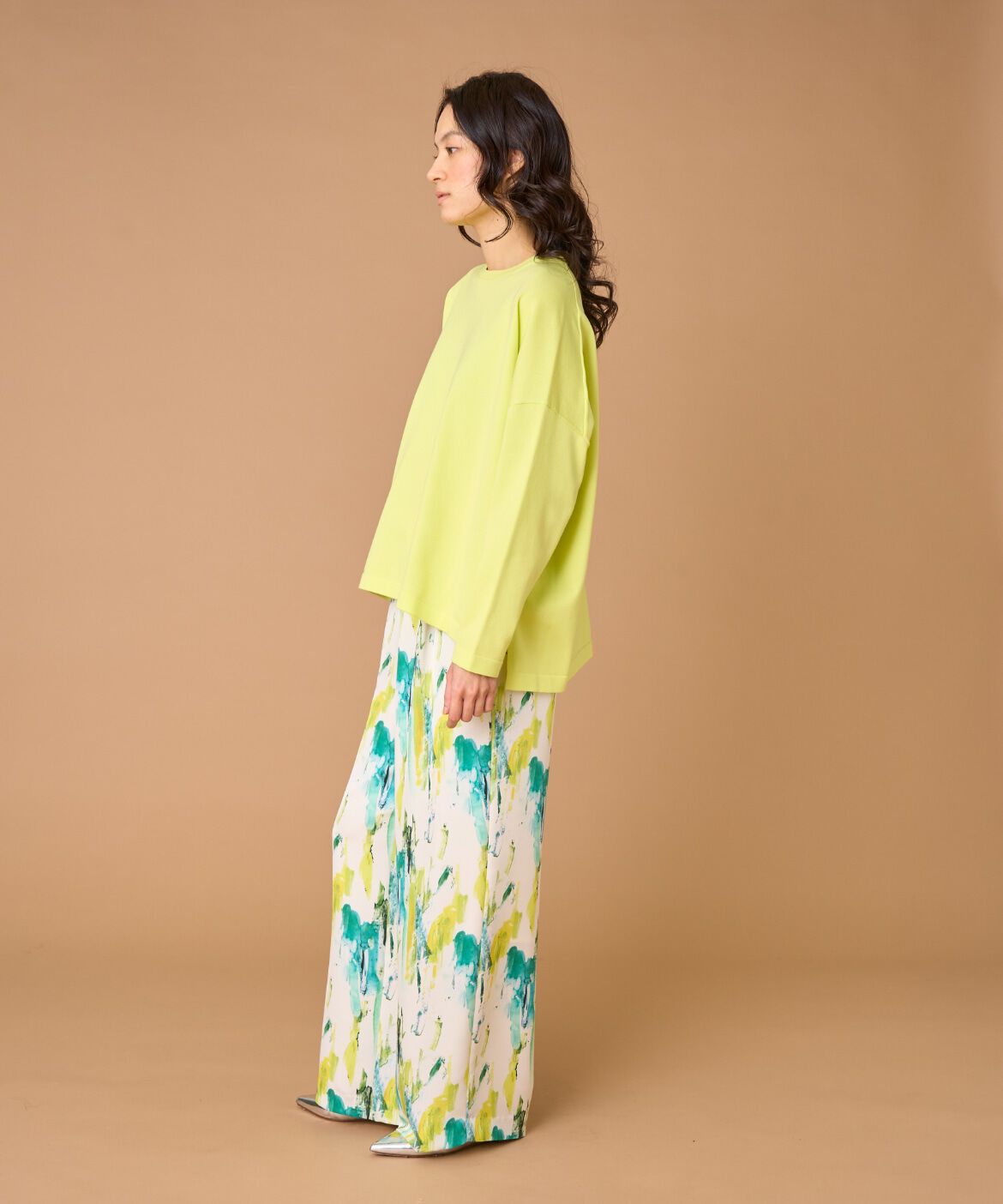 INED「《大きいサイズ》プリントワイドパンツ」|その他|