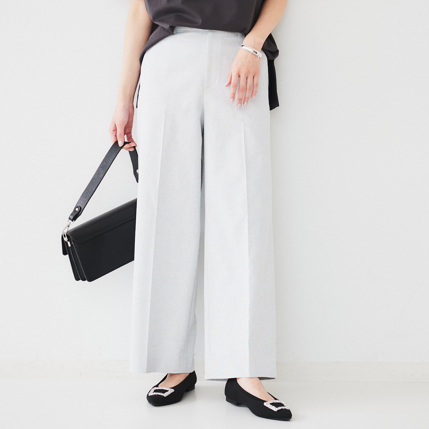 UNTITLED「【清涼感/洗濯機洗い可】オックス クロップドワイドパンツ」|その他|