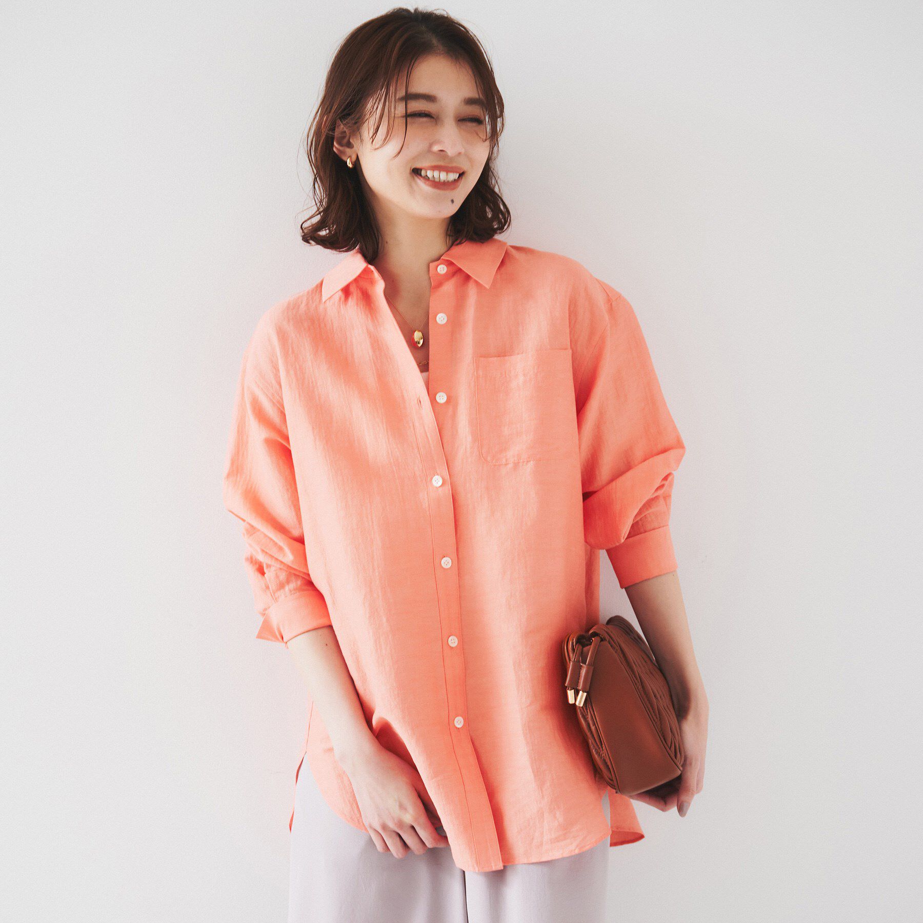 UNTITLED「【セットアップ可能/手洗い可】リネン混 ベーシックシャツ」|シャツ・ブラウス|