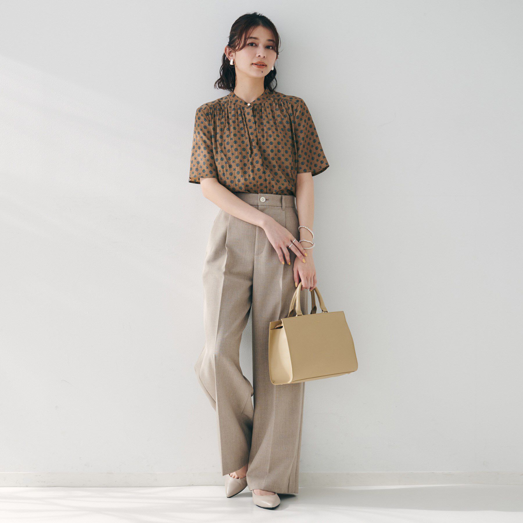 UNTITLED「【セットアップ可能/オンオフ】小紋柄ブラウス」|シャツ・ブラウス|