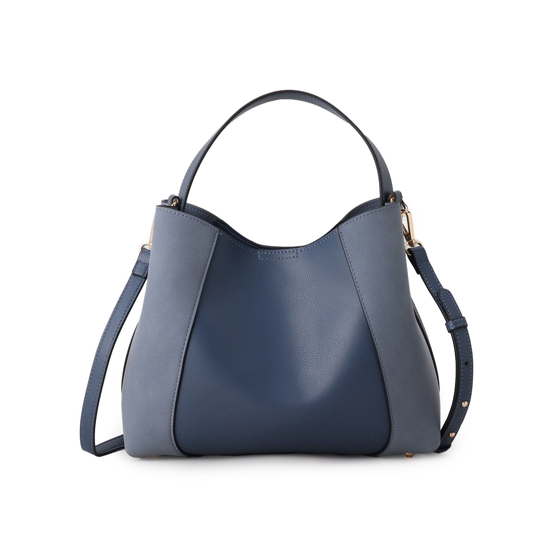 COUP DE CHANCE「【2WAY】フェイクスエードコンビ ワンハンドルバッグ」|ショルダー・メッセンジャー|ブルー(093)