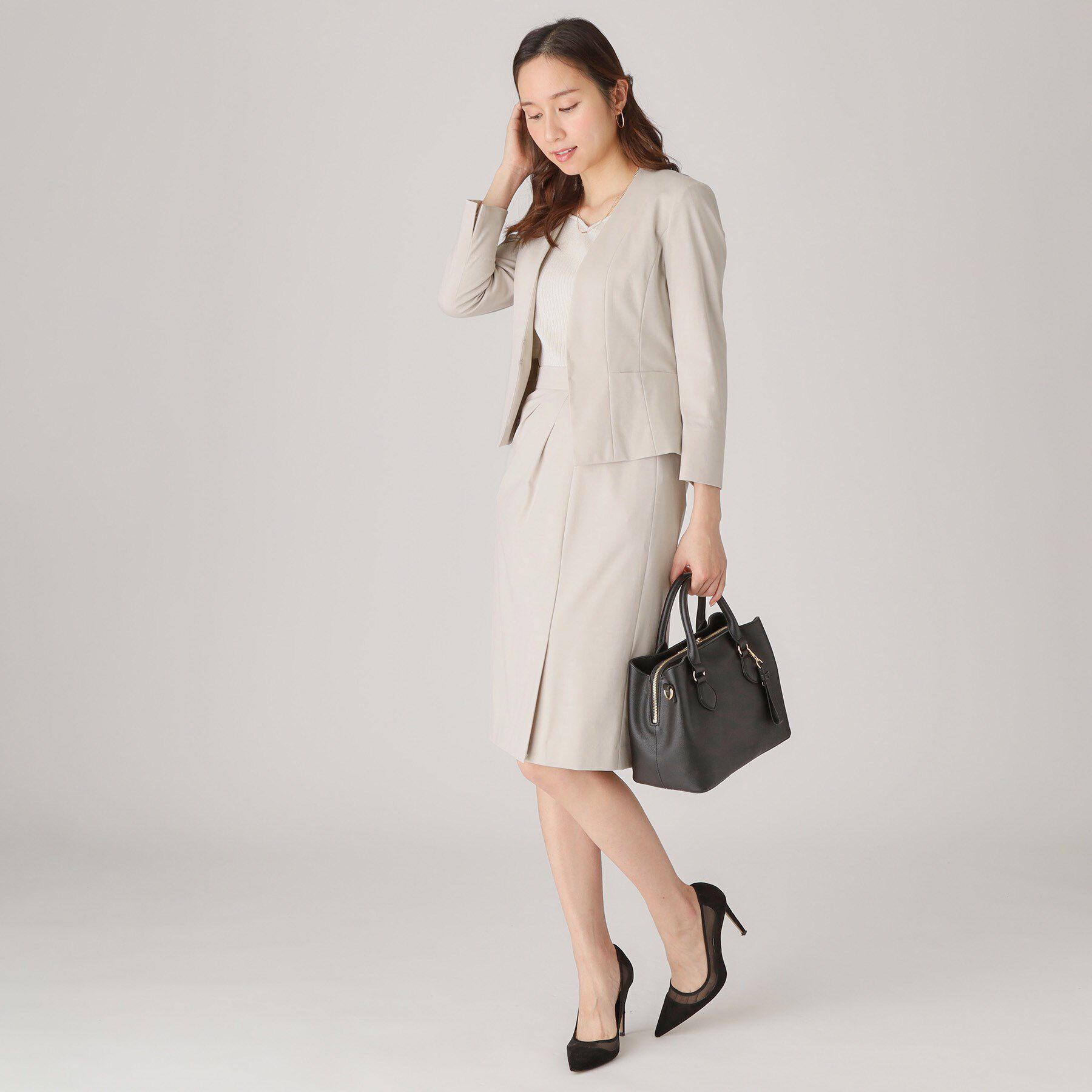 COUP DE CHANCE「【洗える／日本製／ジャージ素材】ラップ風タイトスカート」|スカート|