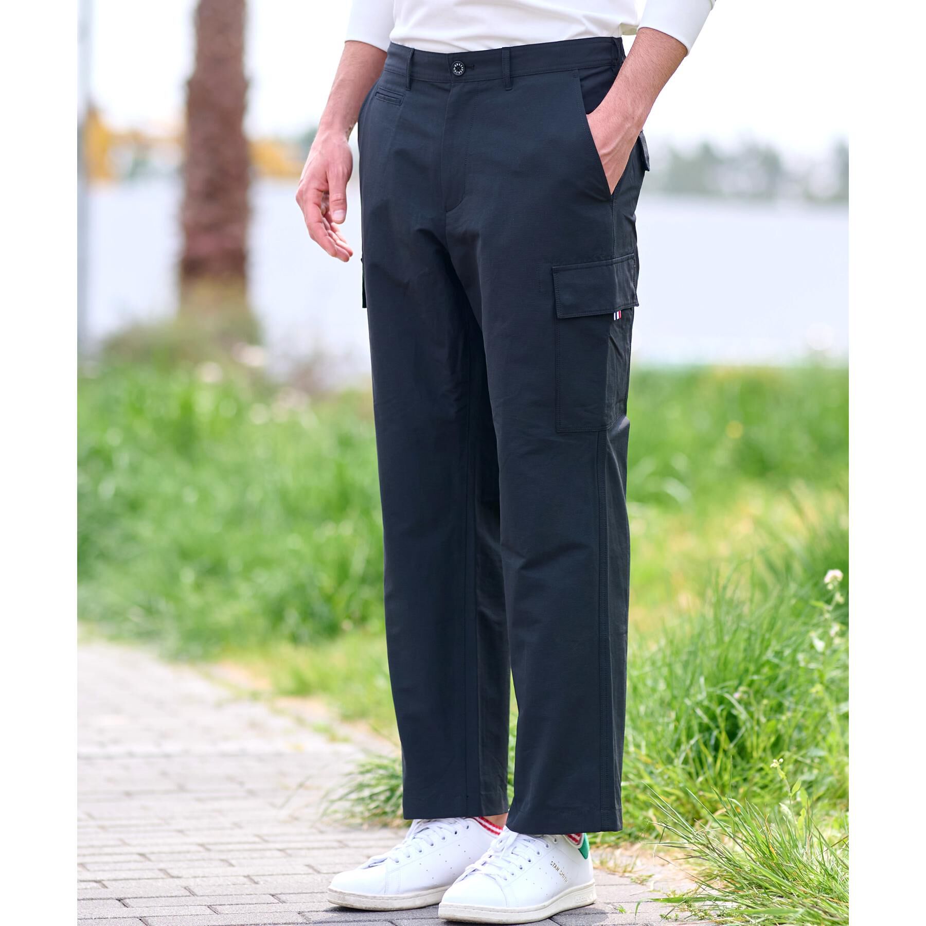 DRESSTERIOR「【ドライタッチ】コットンナイロン カーゴパンツ」|その他|ブラック(019)