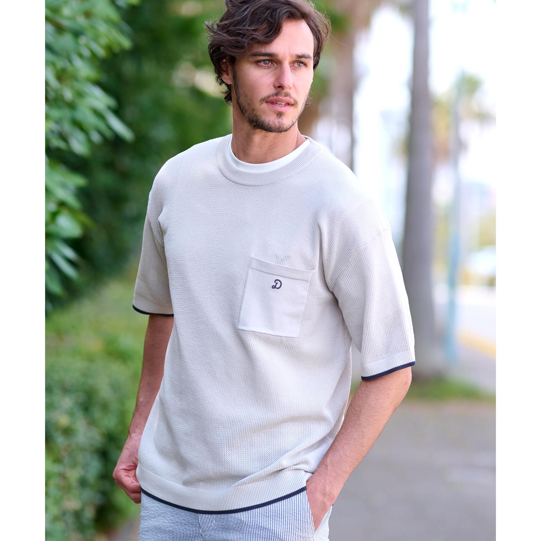 DRESSTERIOR「ドライメッシュニット」|ニット・セーター|グレー(012)