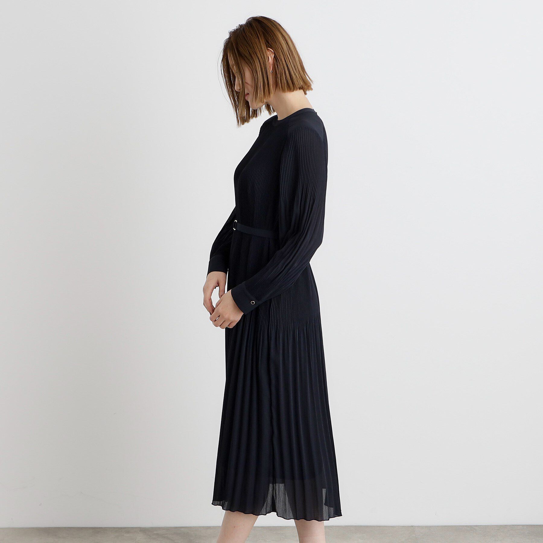 grove「プリーツナローフレアワンピース」|ワンピース|