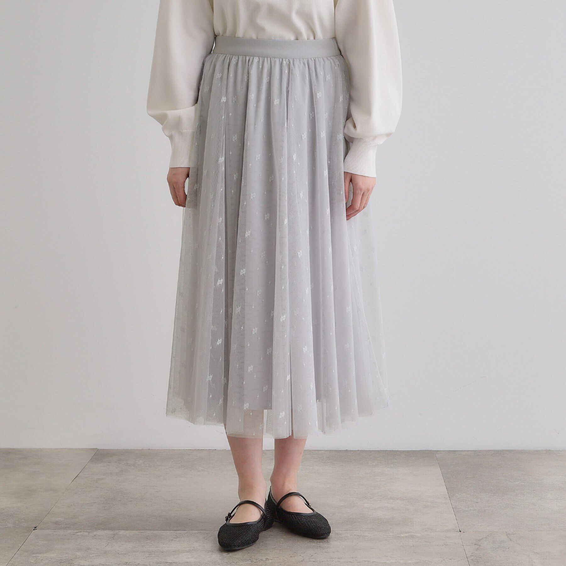 grove「幾何柄チュールスカート」|スカート|