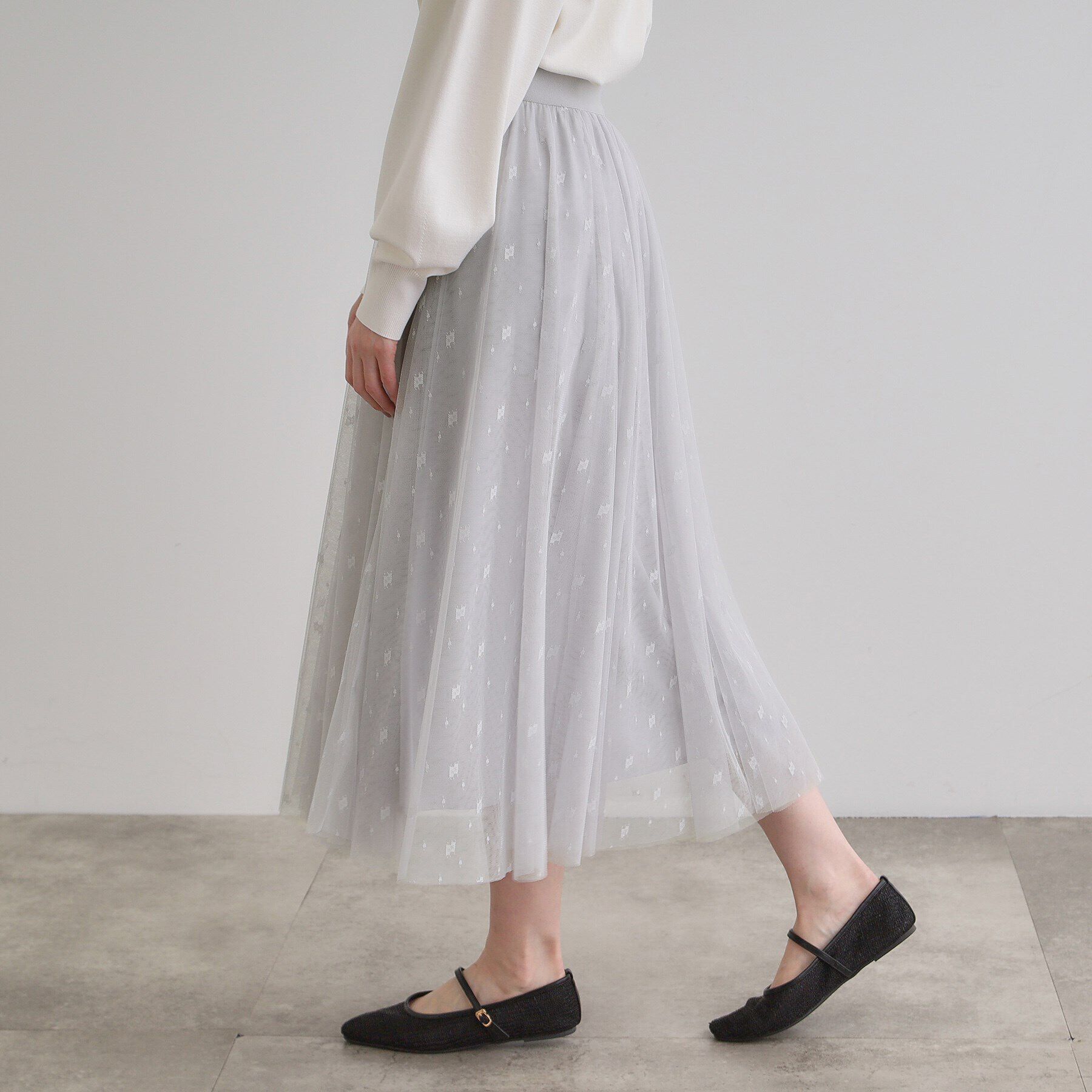 grove「幾何柄チュールスカート」|スカート|