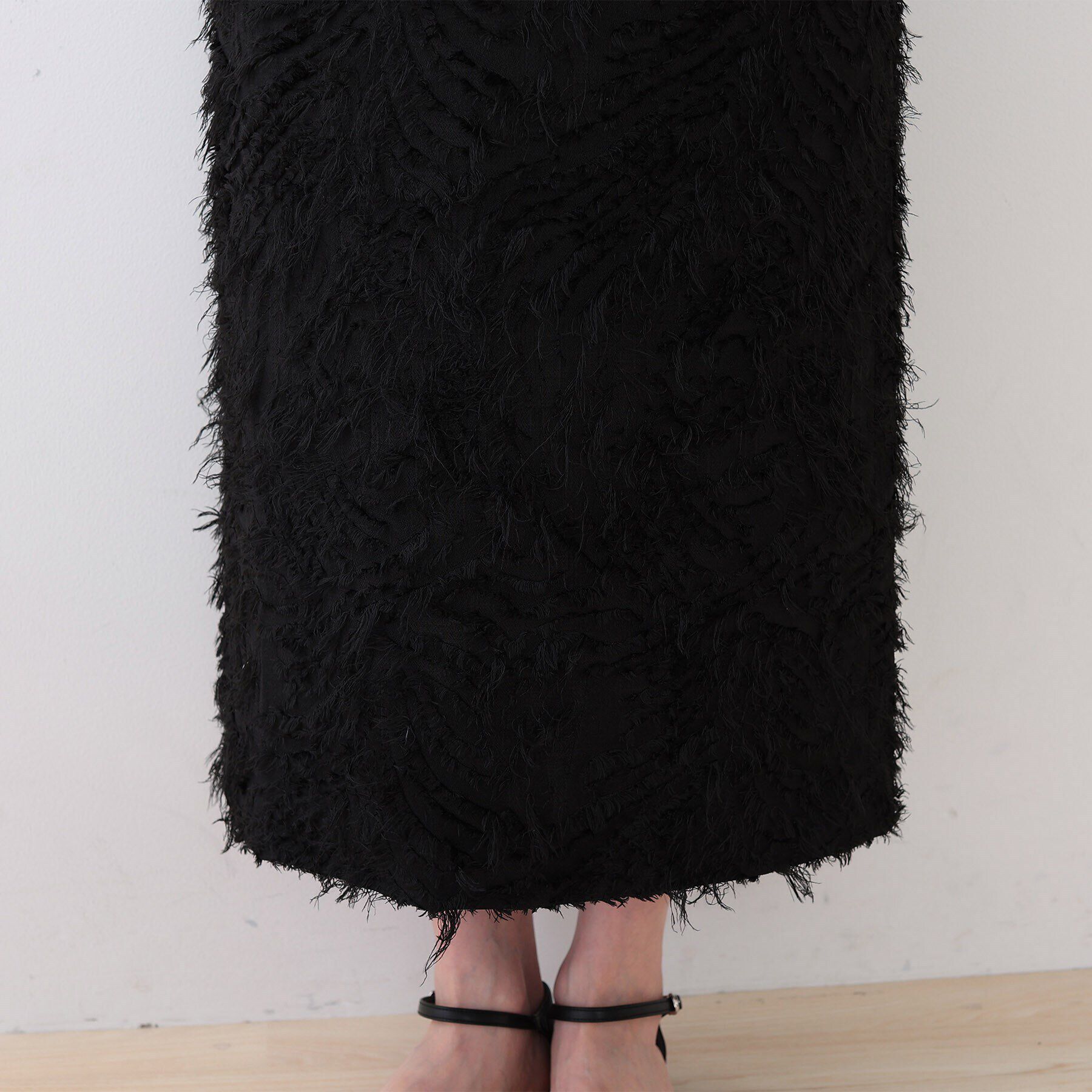 INDIVI「【スタイルUP】フリンジ調ジャカード ストレートラインスカート」|スカート|