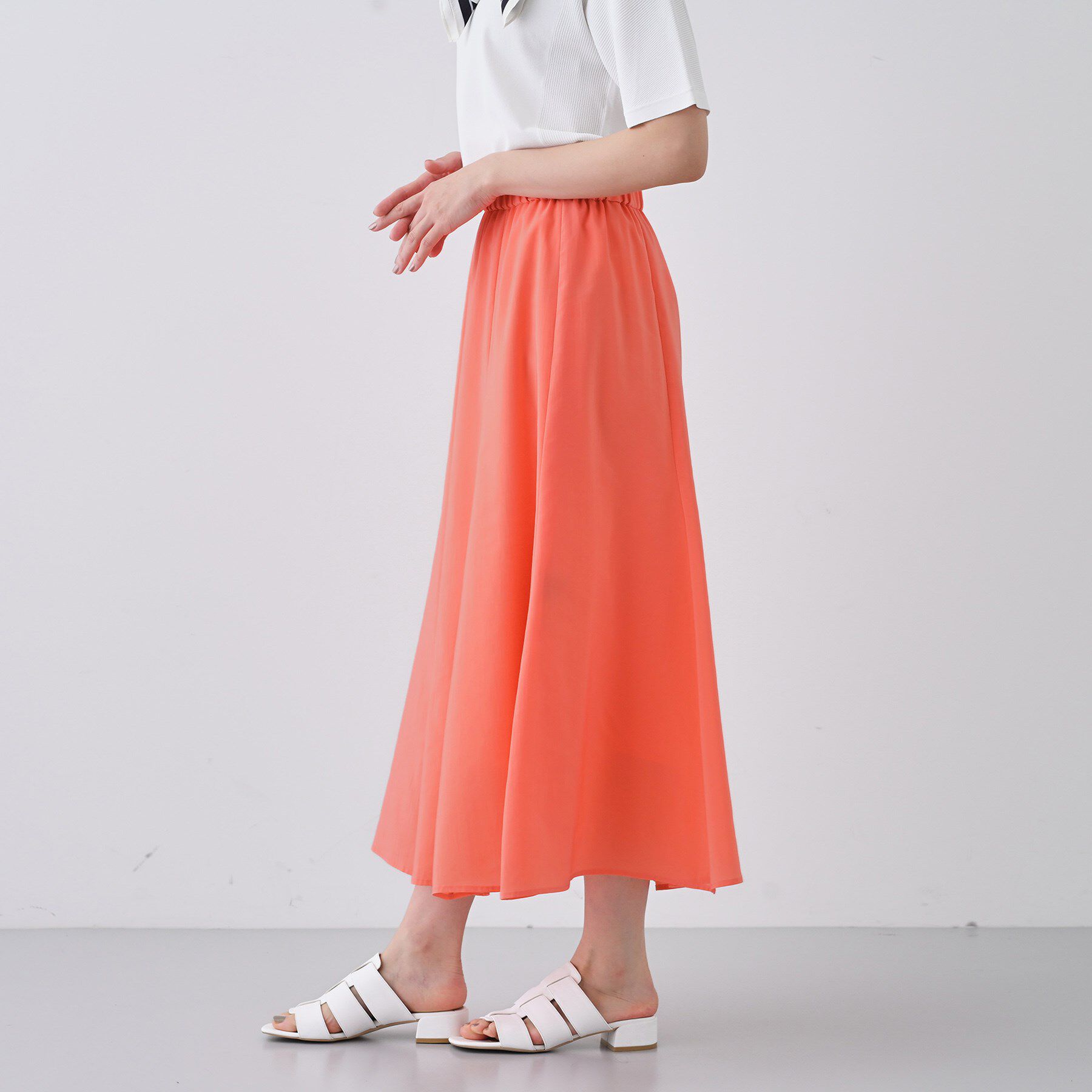 INDIVI「【通気性◎撥水／接触冷感／UVケア】ナローフレアスカート」|スカート|