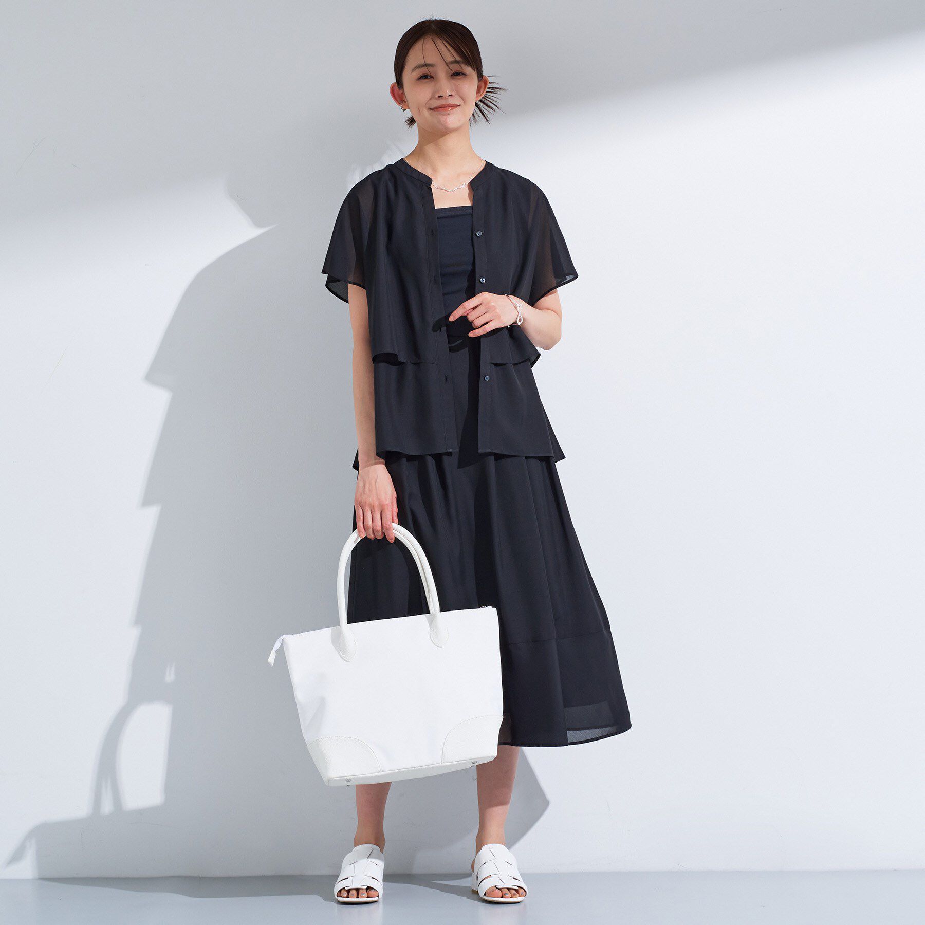 INDIVI「新色登場！【洗える／エアリー】ティアードブラウス」|シャツ・ブラウス|