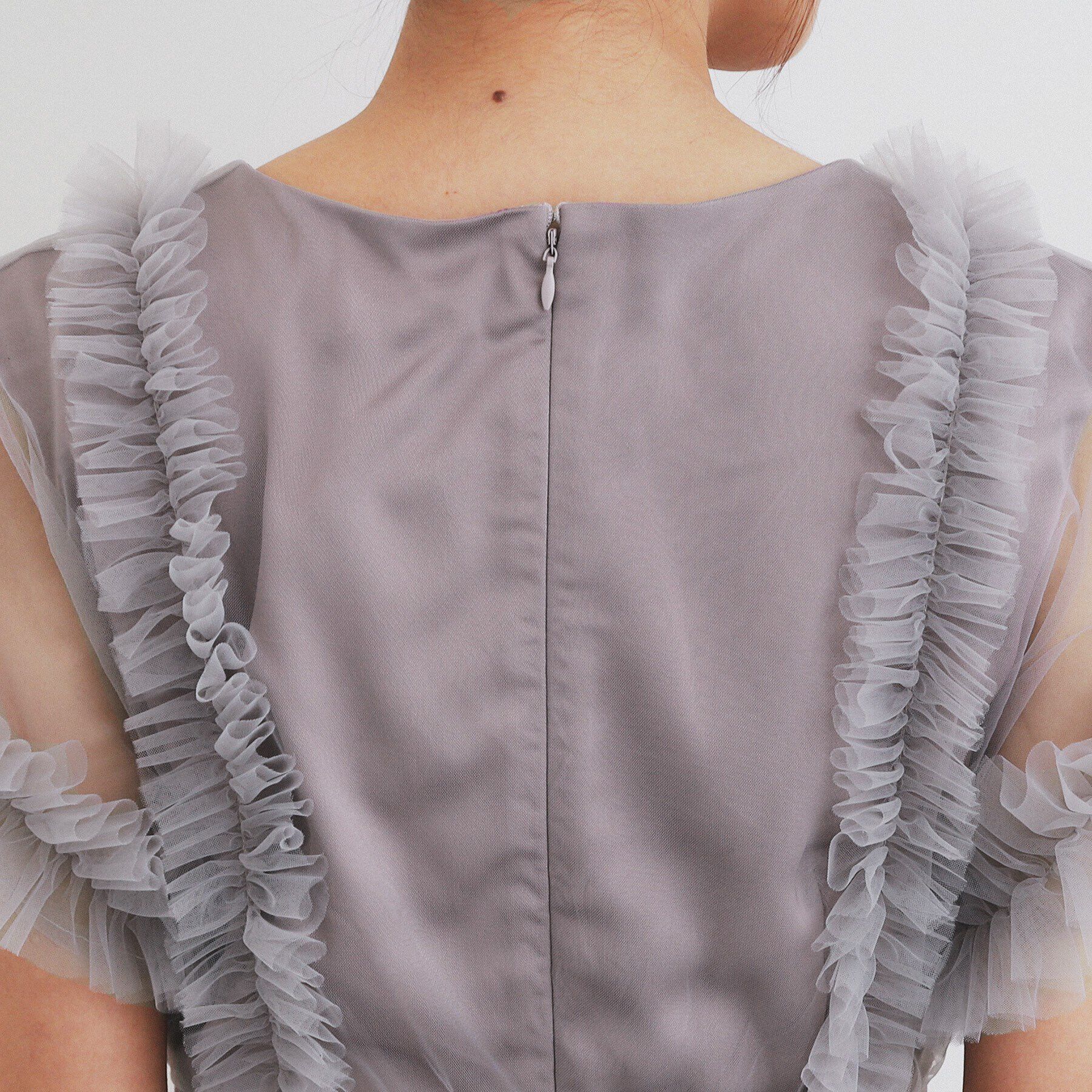 index「チュールフリルレイヤードサテンワンピース【洗濯機洗い可】」|ワンピース|