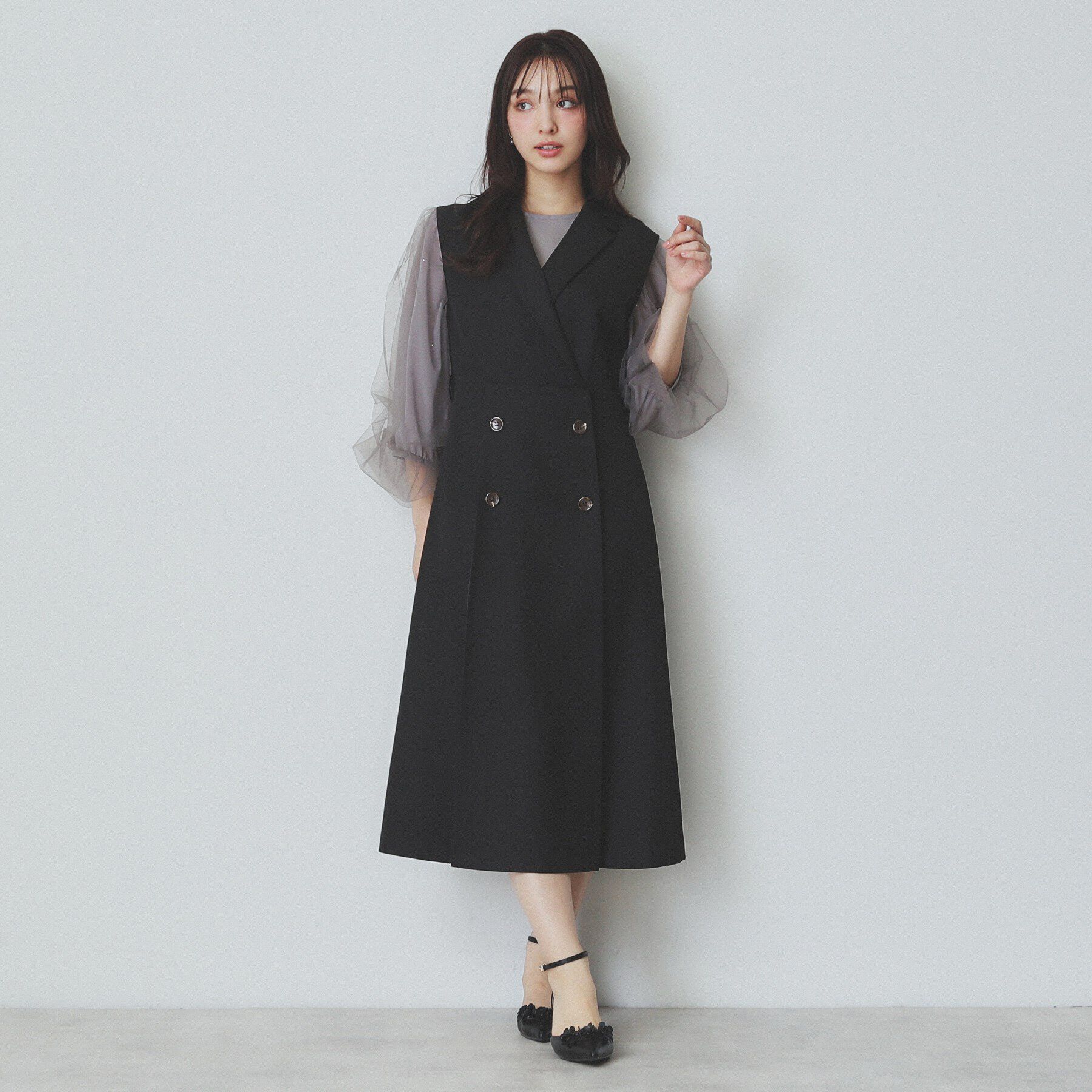 index「衿付きトレンチワンピース【洗濯機洗い可/防シワ/イージーアイロン】」|ワンピース|