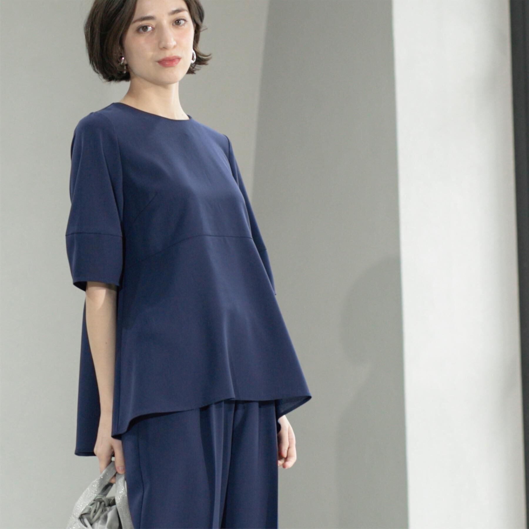 OPAQUE.CLIP「《6色展開》ストレッチペプラムブラウス/セットアップ対応【洗濯機洗い可/防シワ】」|シャツ・ブラウス|