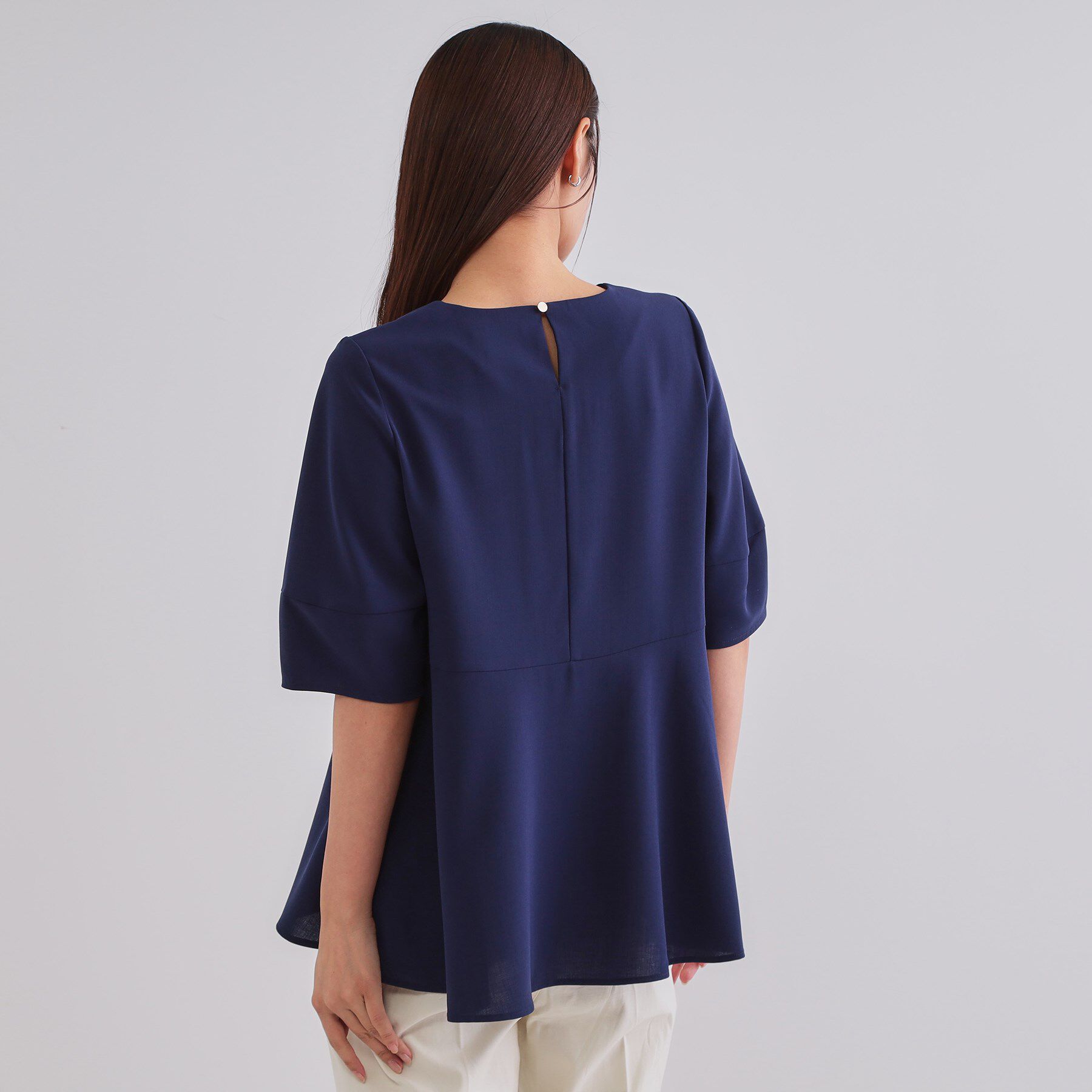 OPAQUE.CLIP「《6色展開》ストレッチペプラムブラウス/セットアップ対応【洗濯機洗い可/防シワ】」|シャツ・ブラウス|