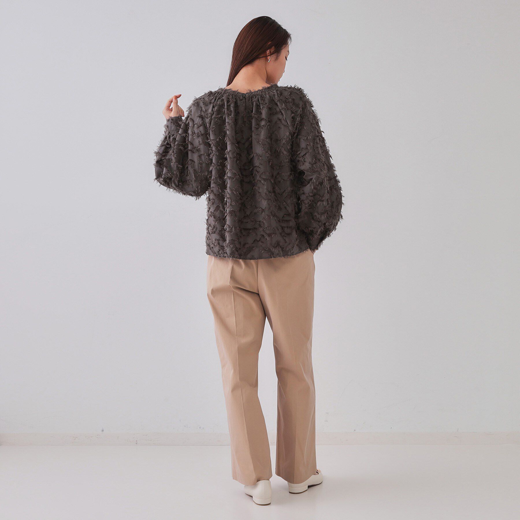 OPAQUE.CLIP「《VERY掲載》フリンジジャカードブラウス【洗濯機洗い可】」|シャツ・ブラウス|