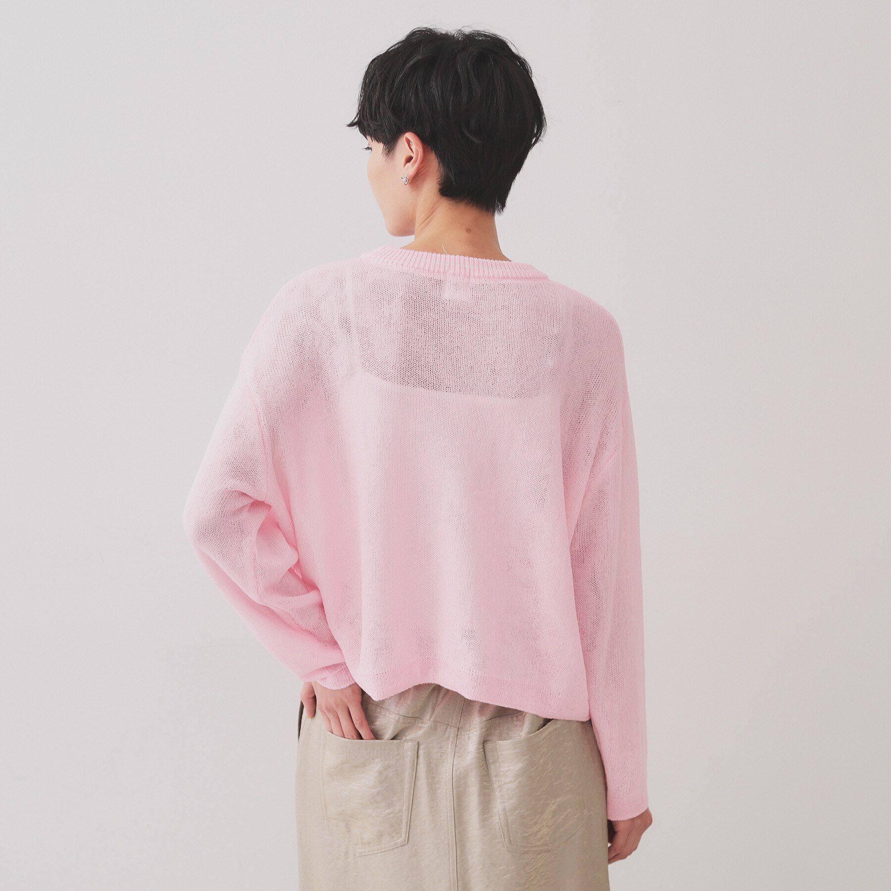 OPAQUE.CLIP「ラメライン配色使いリラクシーニット【洗濯機洗い可】」|ニット・セーター|