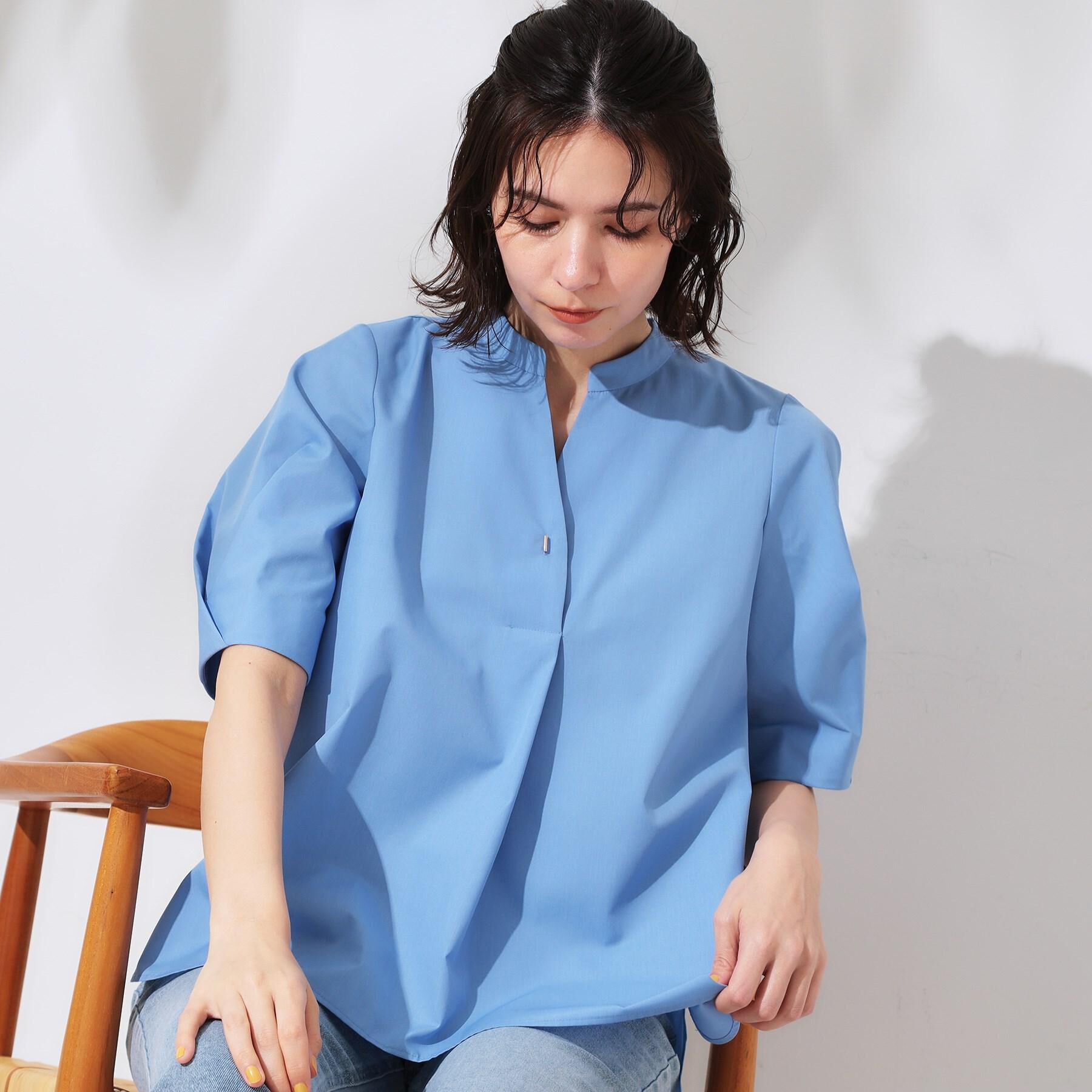 OPAQUE.CLIP「スキッパータックスリーブブラウス【洗濯機洗い可】」|シャツ・ブラウス|