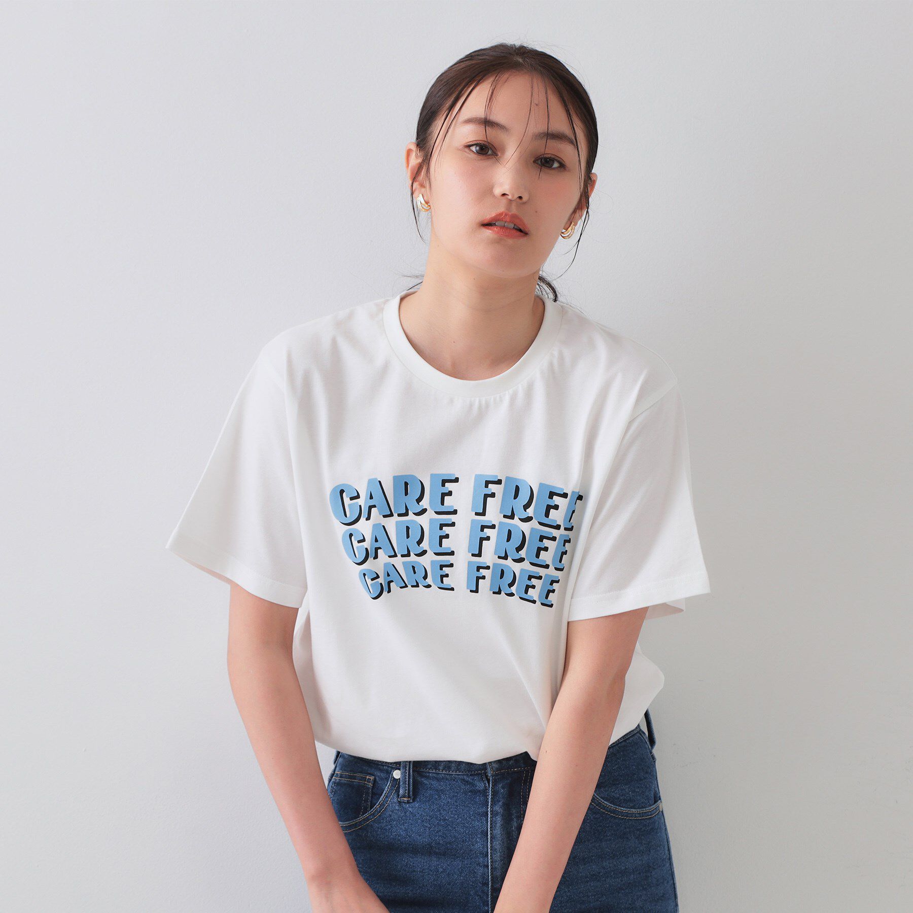 OPAQUE.CLIP「カラーロゴTシャツ【洗濯機洗い可】」|Tシャツ・カットソー|