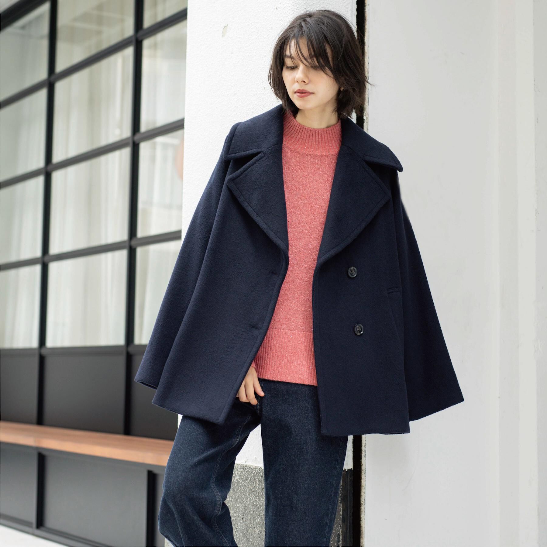 カシミヤブレンドウールミドルピーコート（OPAQUE.CLIP）｜ルミネの