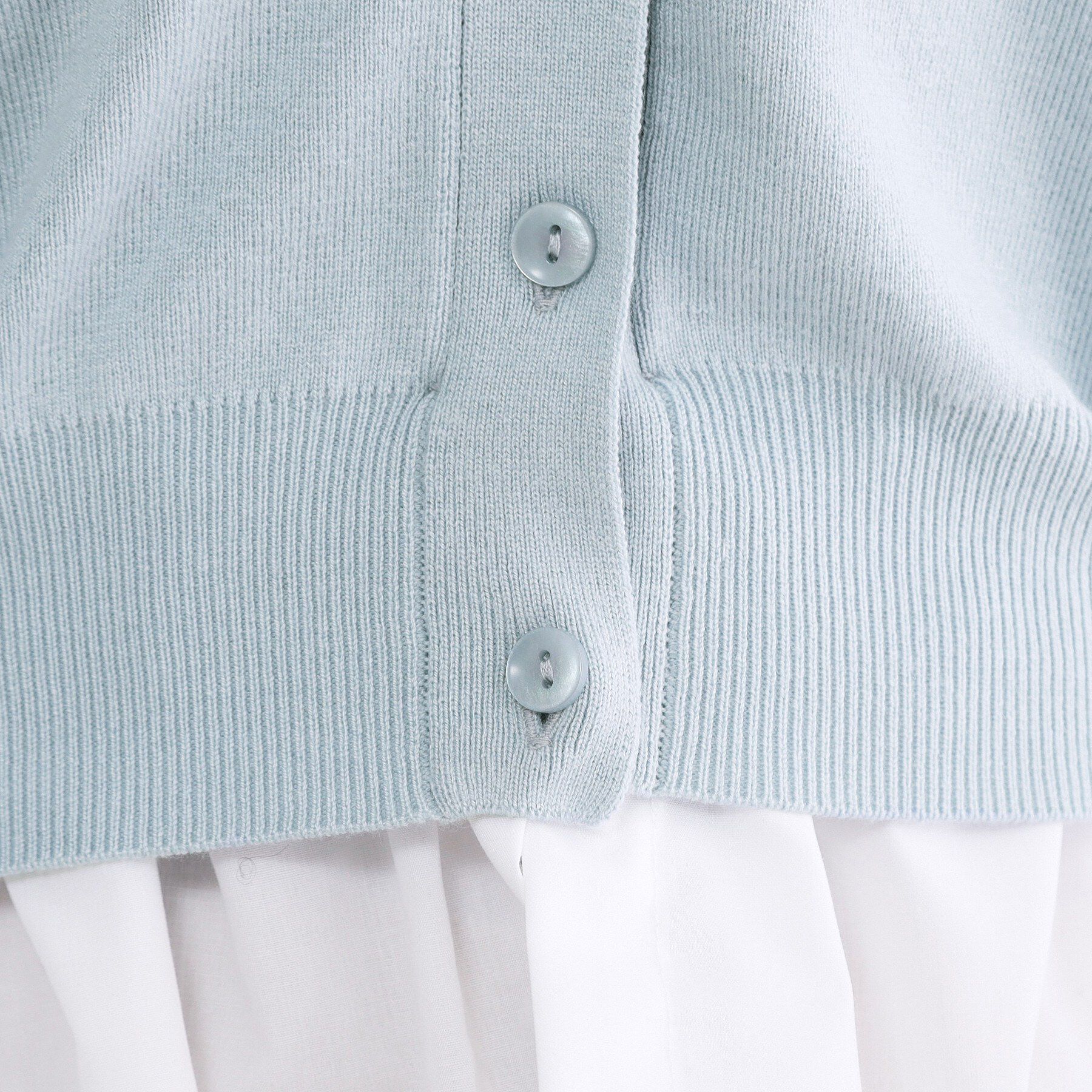 OPAQUE.CLIP「ポロ衿シャツドッキングニット【洗濯機OK】」|カーディガン|