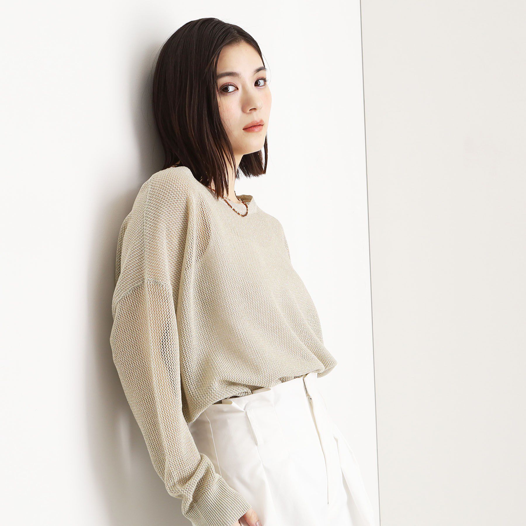 THE SHOP TK「ラメメッシュニット」|ニット・セーター|