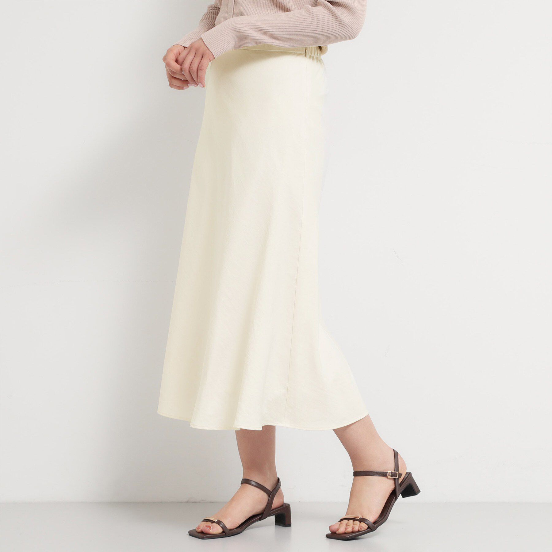 THE SHOP TK「サテンフレアスカート」|スカート|