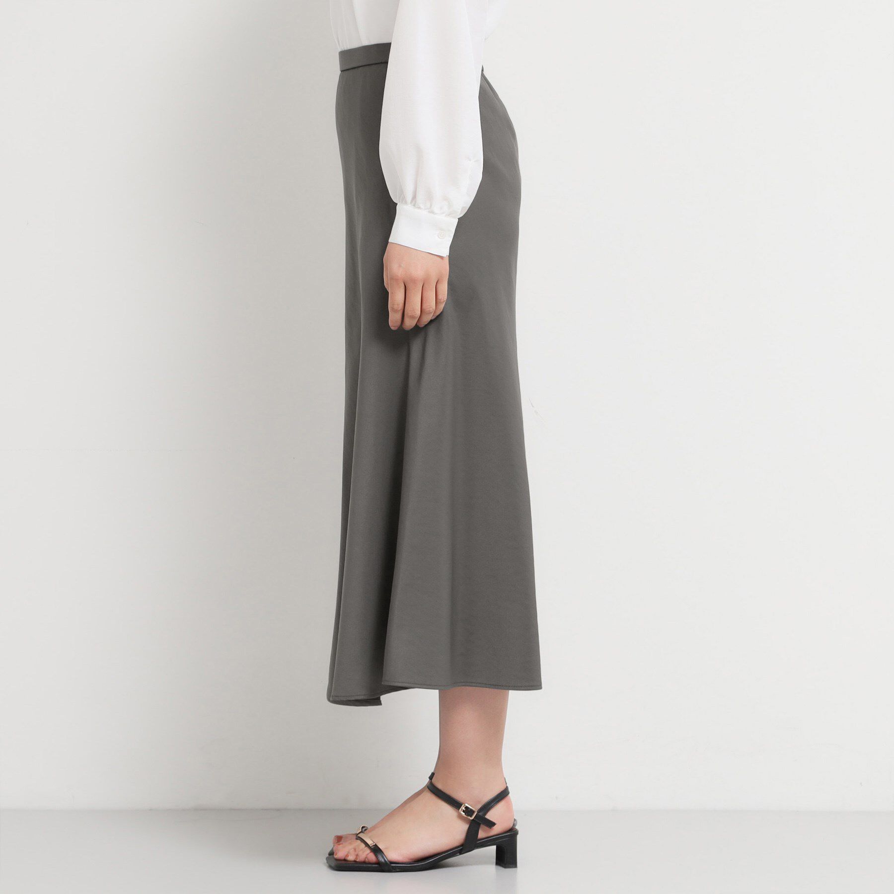 THE SHOP TK「サテンフレアスカート」|スカート|