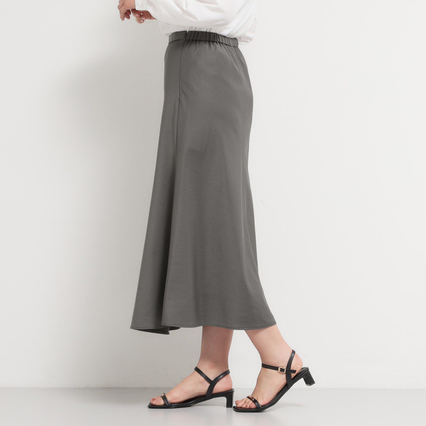 THE SHOP TK「サテンフレアスカート」|スカート|