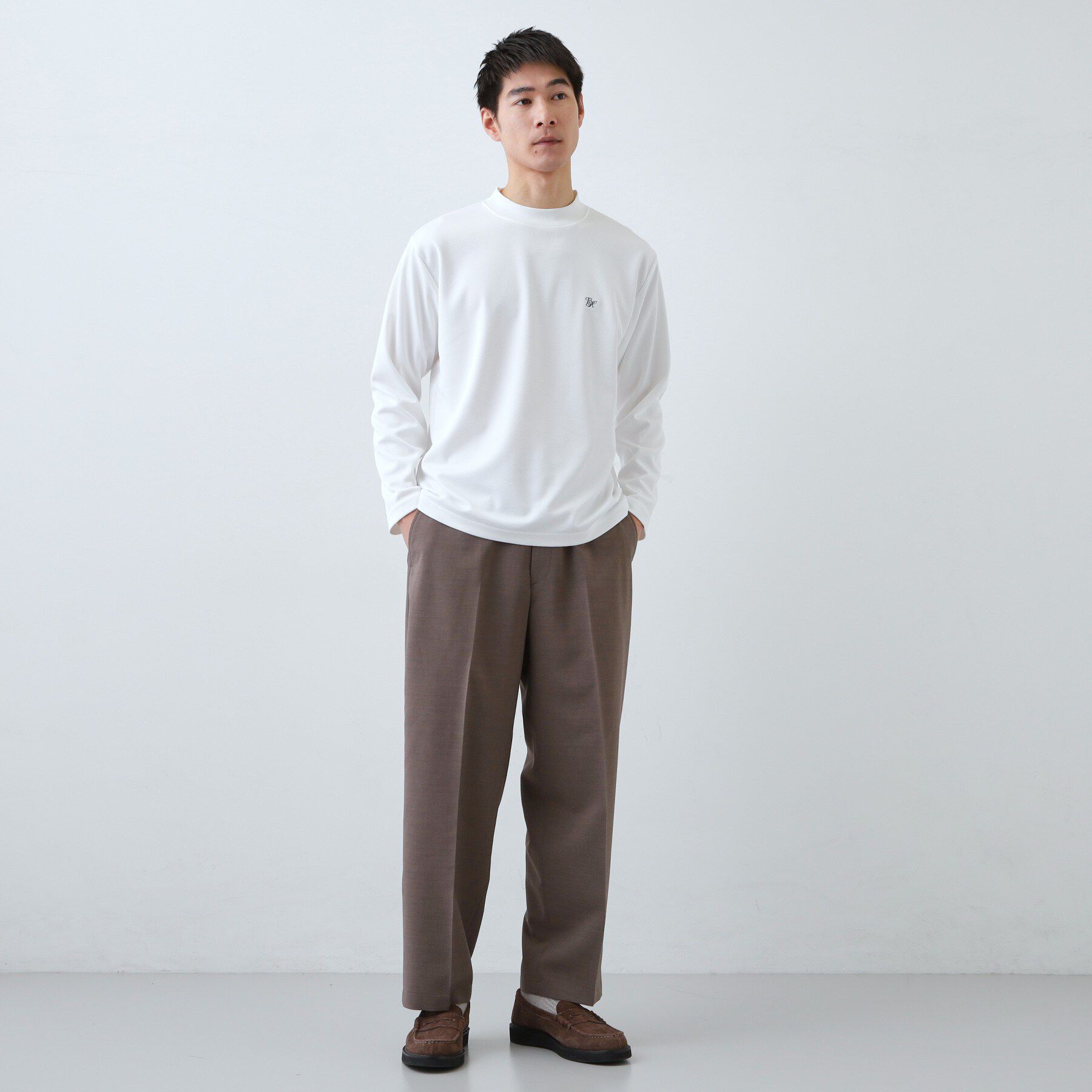 THE SHOP TK「ビジネス兼用 カルゼモックネック 洗濯機ok」|Tシャツ・カットソー|