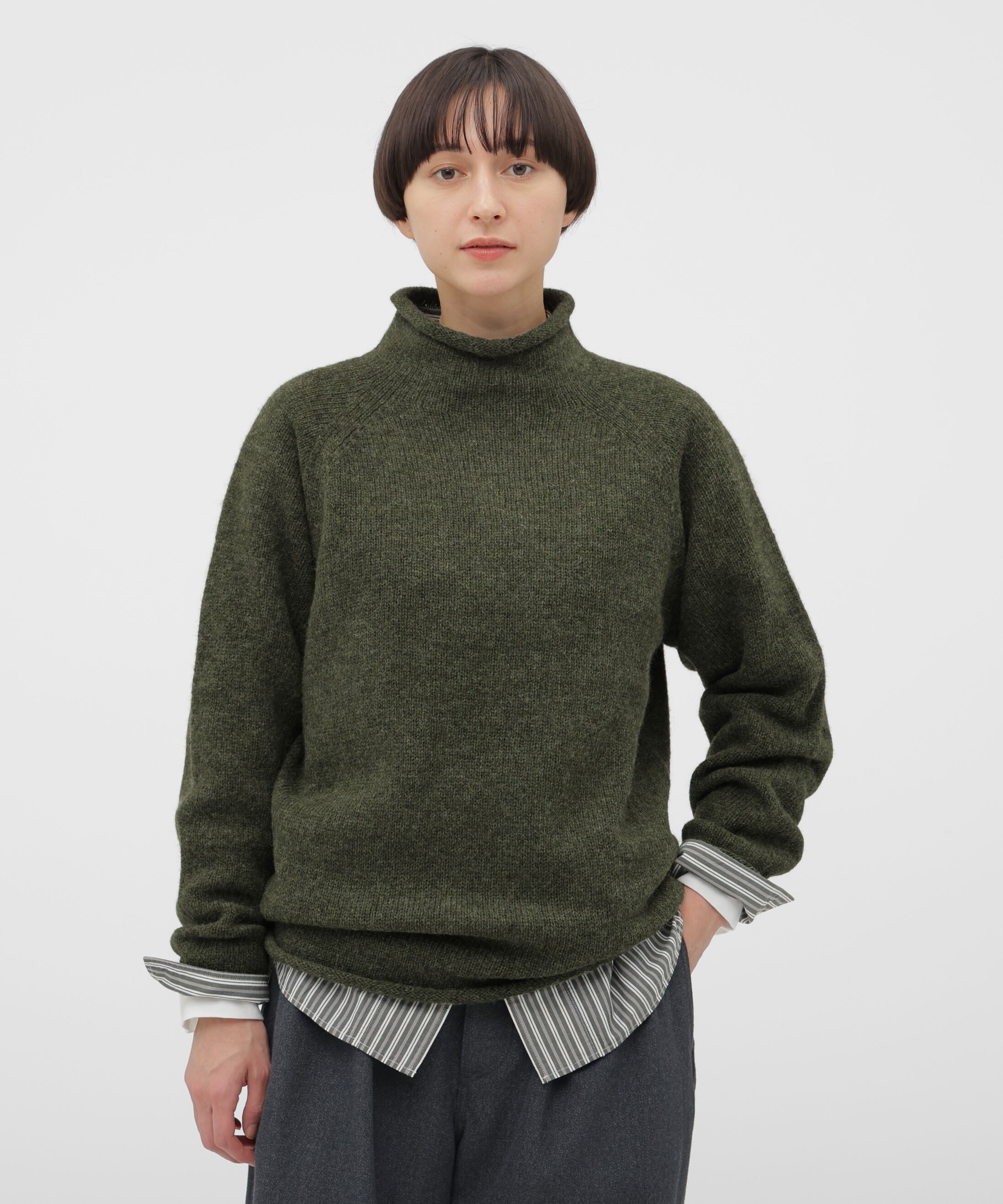 MHL.「DRY WOOL KNITWEAR」|ニット・セーター|GREEN