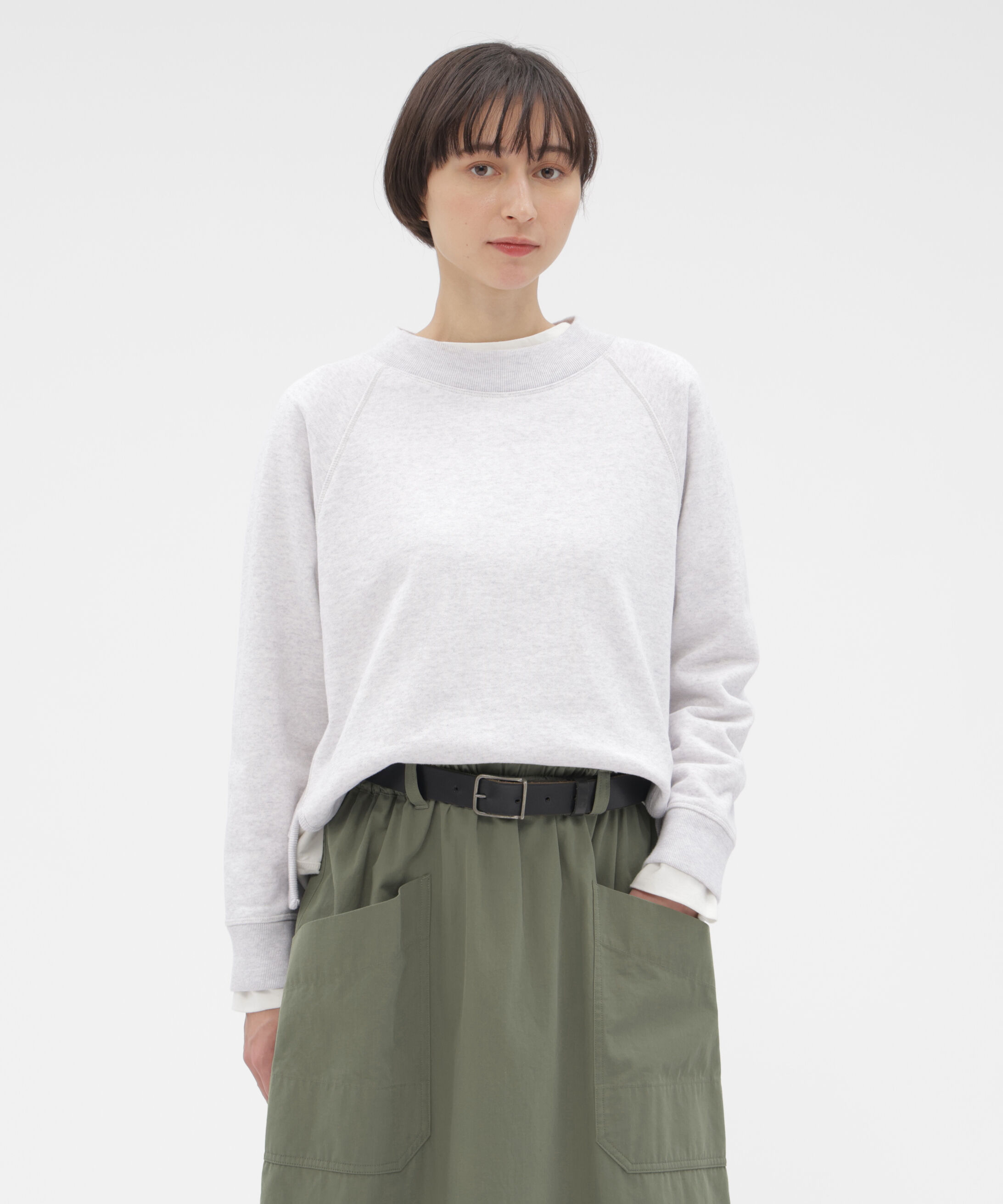 MHL.「SOFT COTTON LOOPBACK TOP」|Tシャツ・カットソー|LIGHT GREY1
