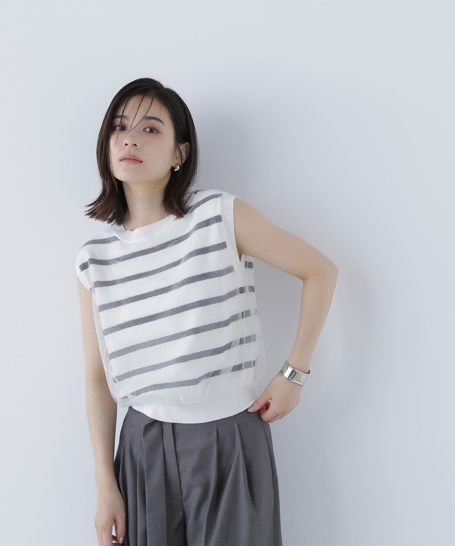  「チュールレイヤードニット」|ニット・セーター|