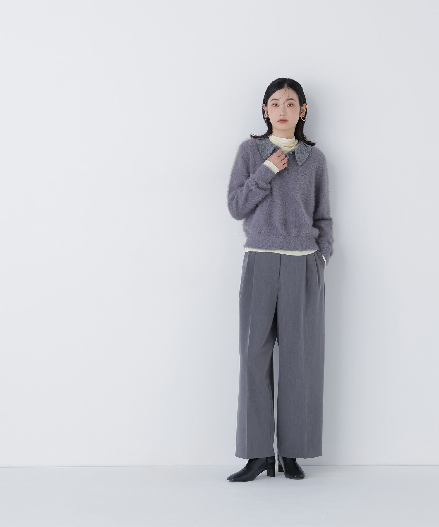  「シャギーポロニット」|ニット・セーター|