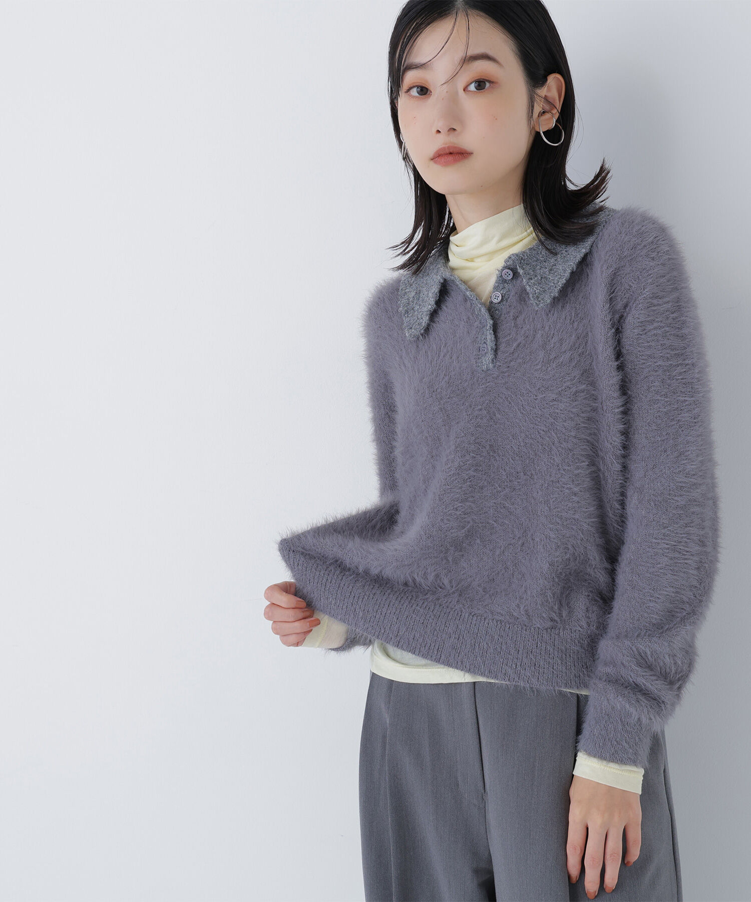  「シャギーポロニット」|ニット・セーター|