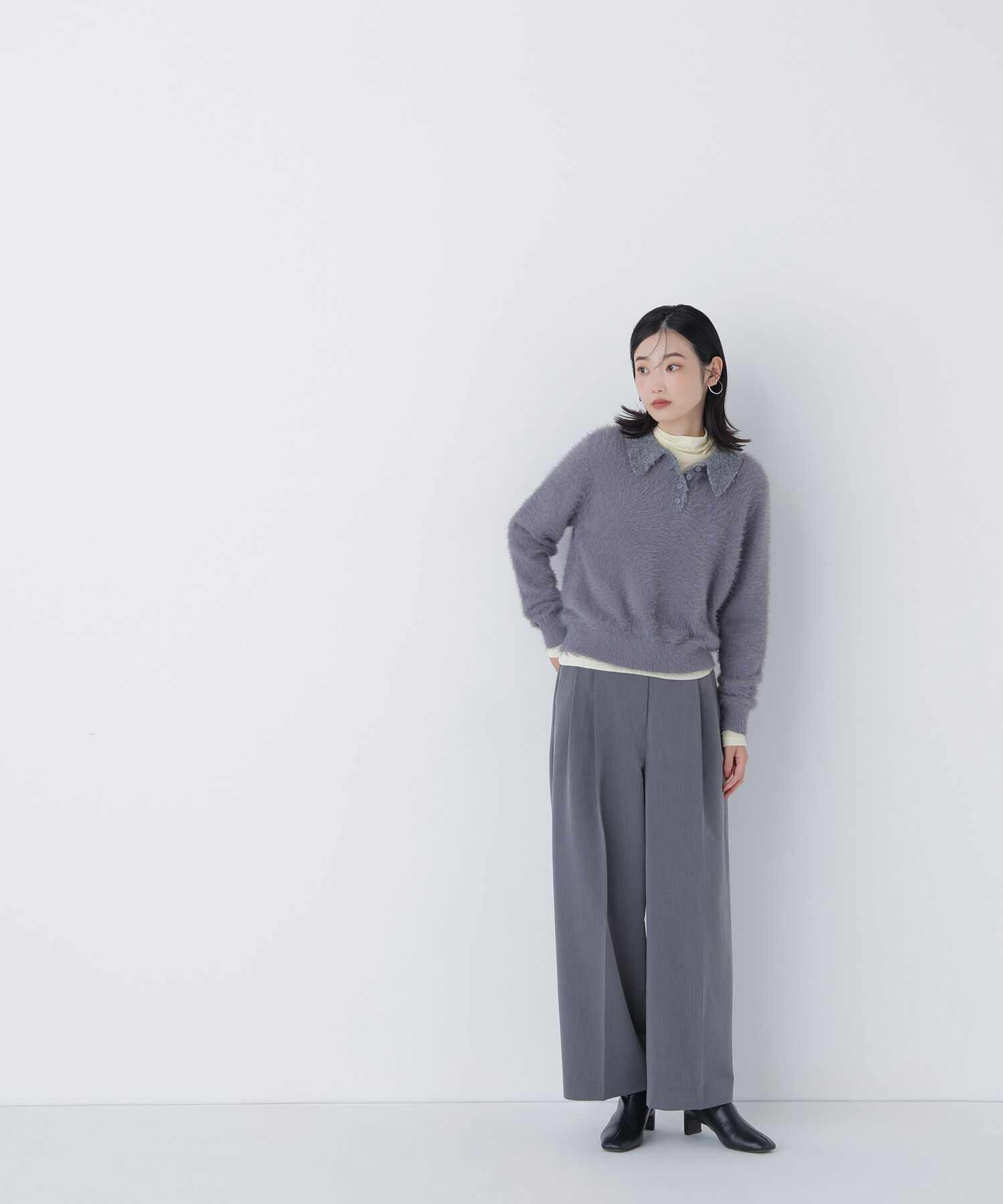  「シャギーポロニット」|ニット・セーター|