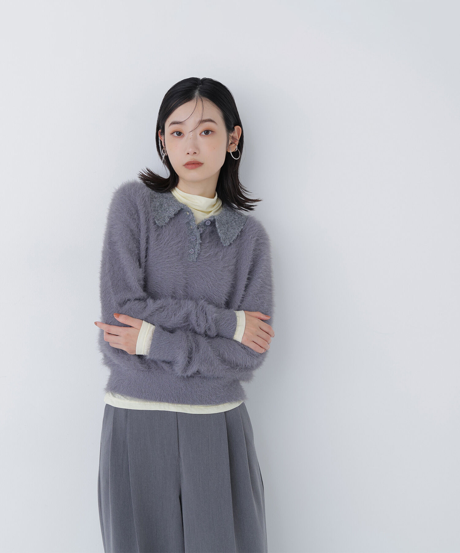  「シャギーポロニット」|ニット・セーター|