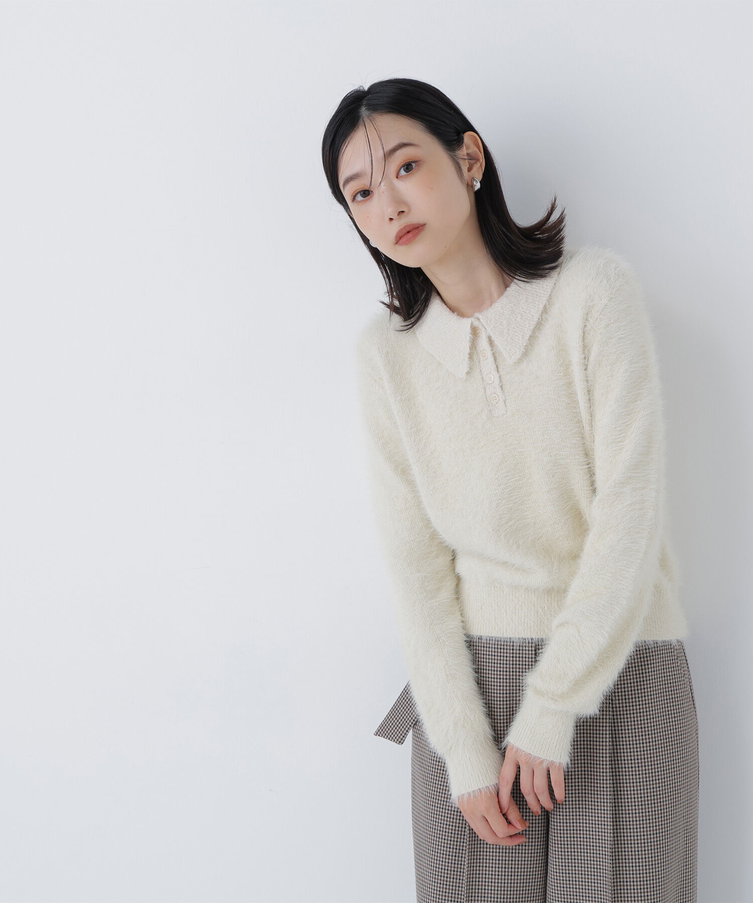  「シャギーポロニット」|ニット・セーター|