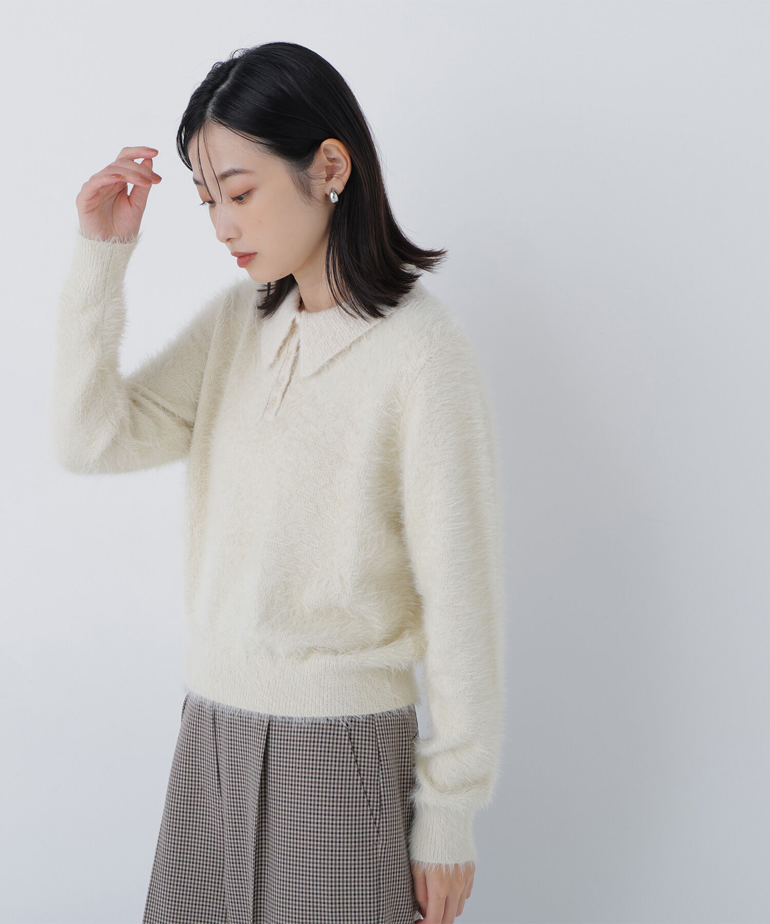  「シャギーポロニット」|ニット・セーター|