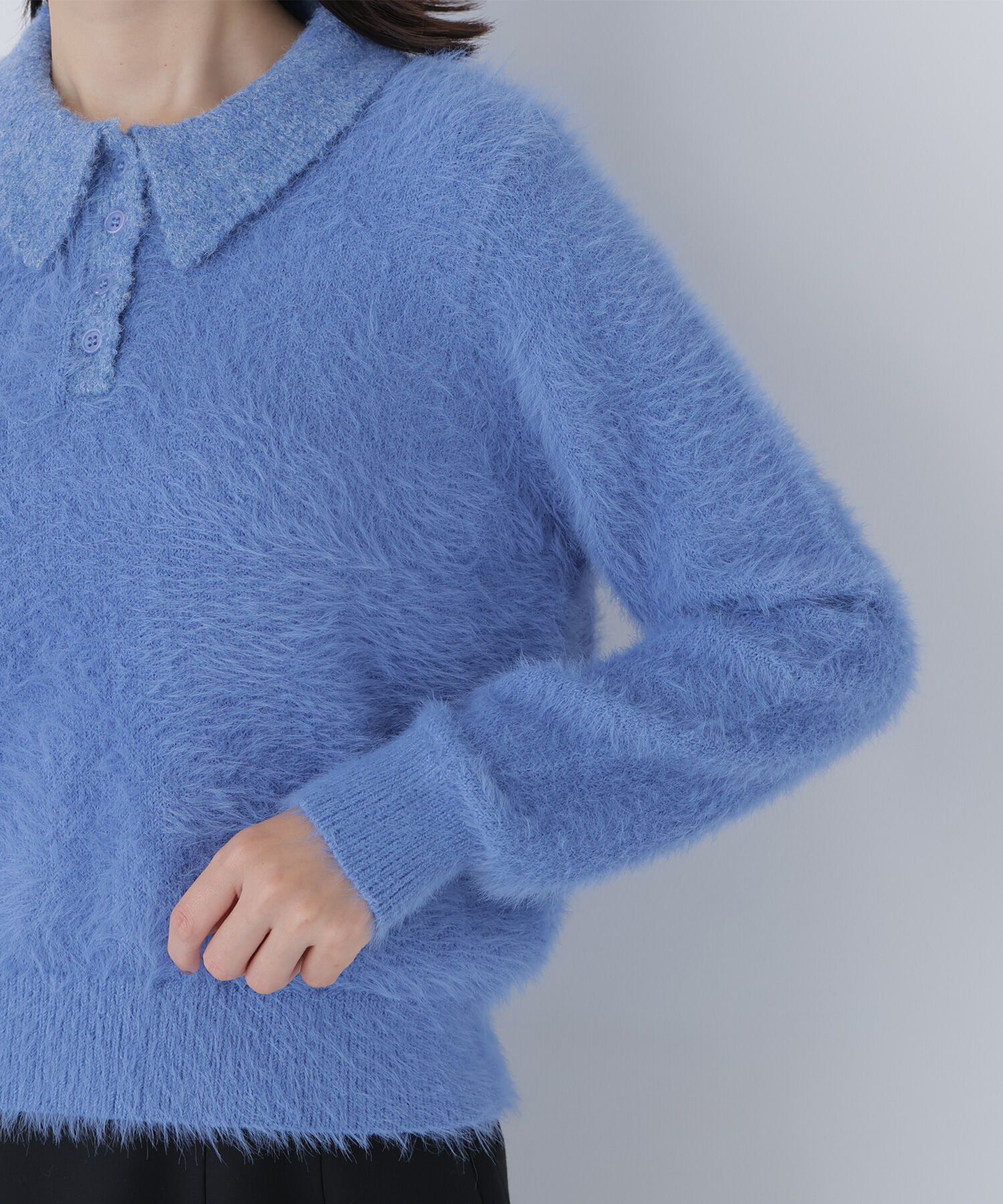  「シャギーポロニット」|ニット・セーター|