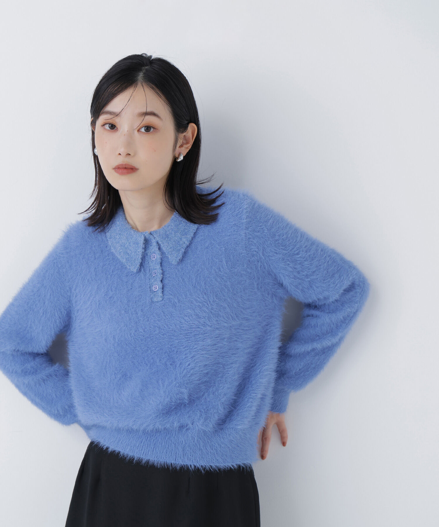  「シャギーポロニット」|ニット・セーター|