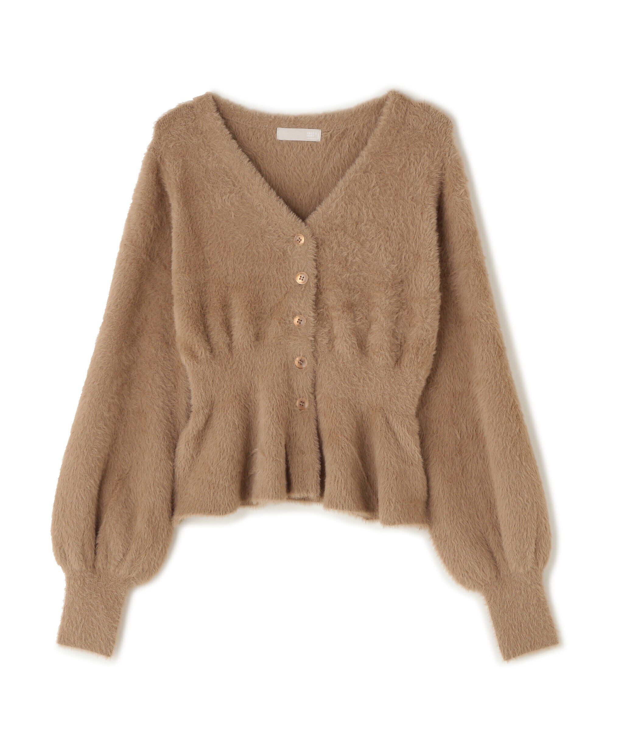  「ショートシャギーペプラムニットカーディガン」|ニット・セーター|