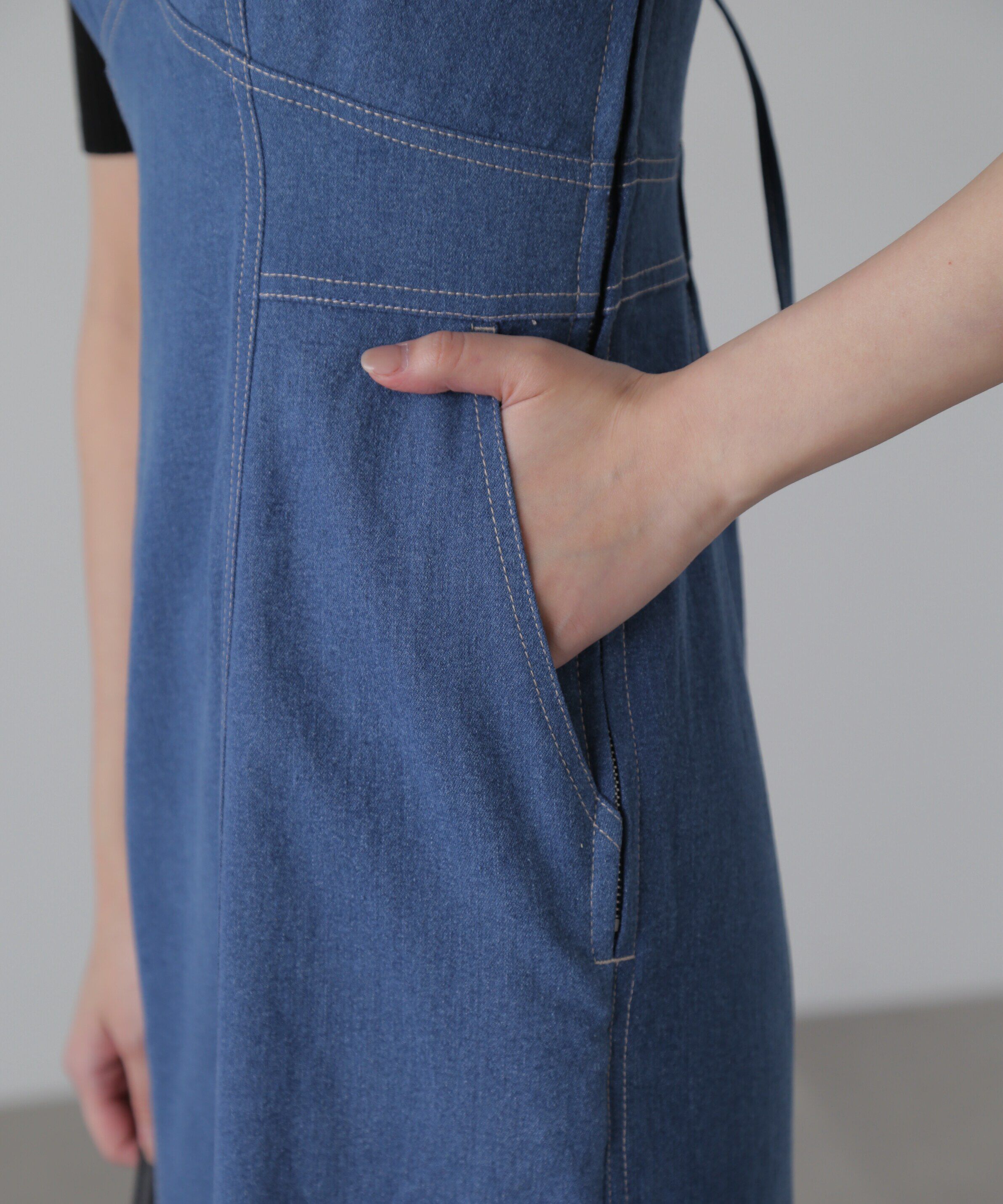  「ライトオンスデニムマーメイドキャミワンピース」|ワンピース|