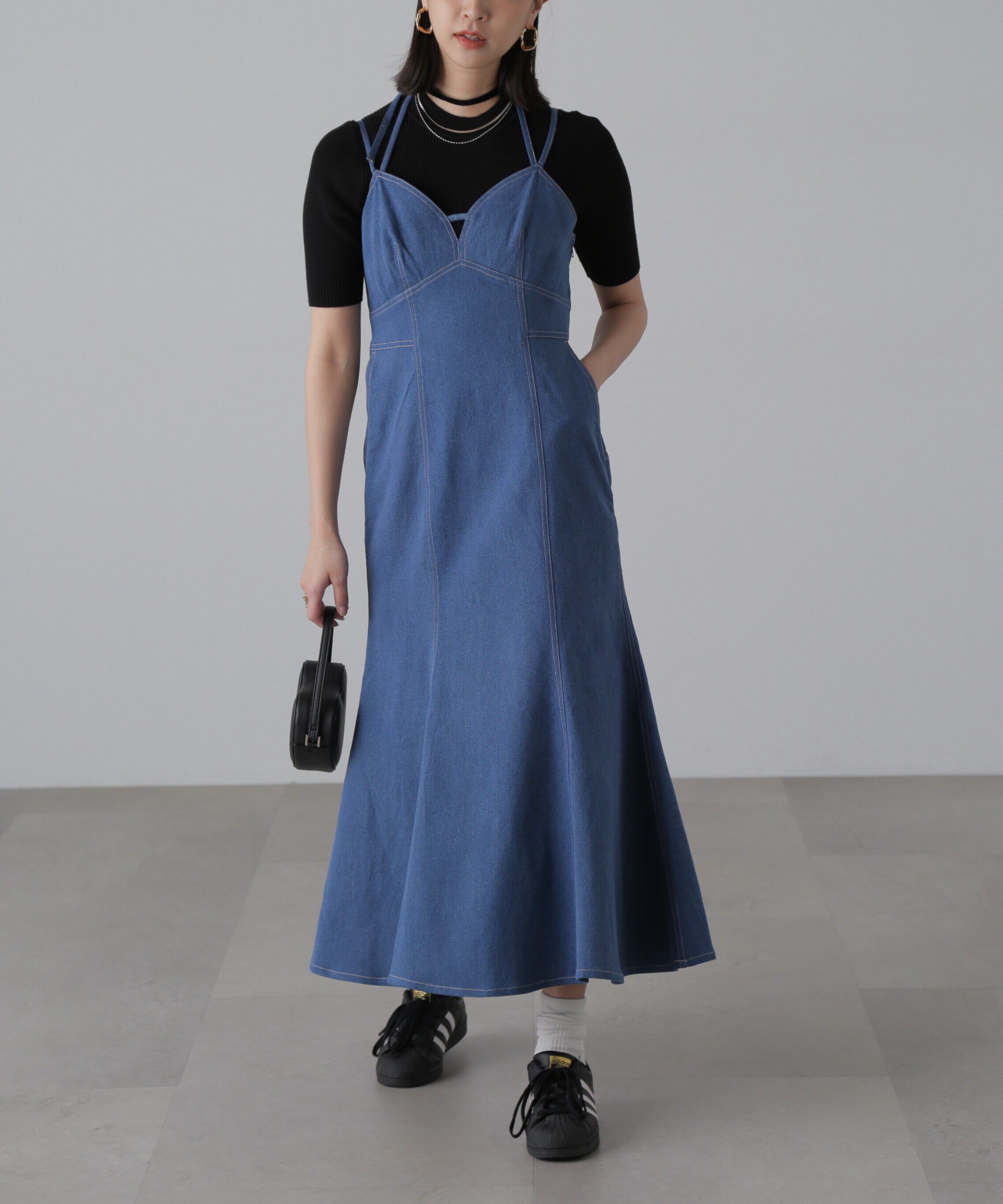  「ライトオンスデニムマーメイドキャミワンピース」|ワンピース|