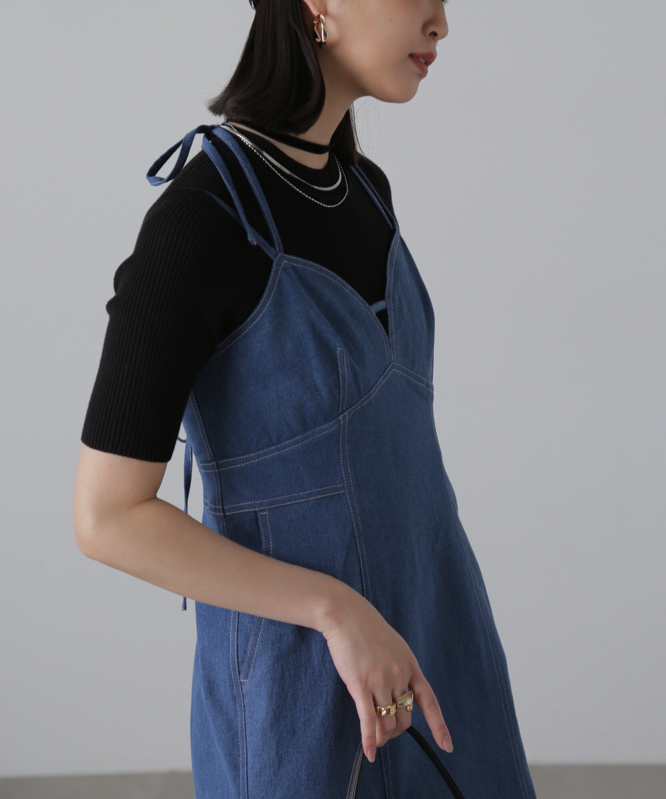  「ライトオンスデニムマーメイドキャミワンピース」|ワンピース|